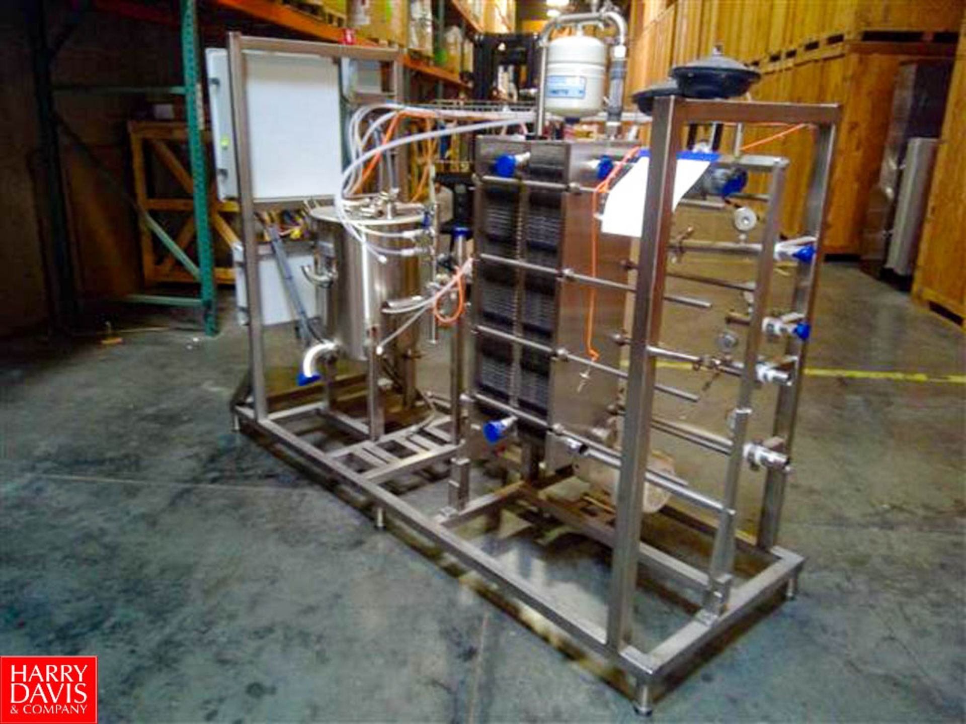 NEW Sondex Thermaline 10 GPM Pasteurization Skid Including S/S Frame Plate Heat Exchanger, S/S