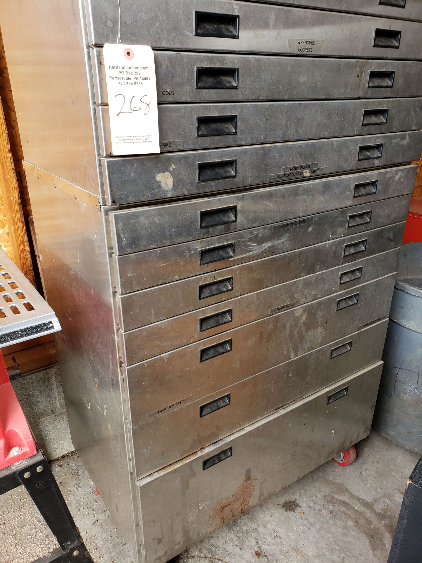 STACK OF 5-DRAWER & 7-DRAWER TOOL CABINETS