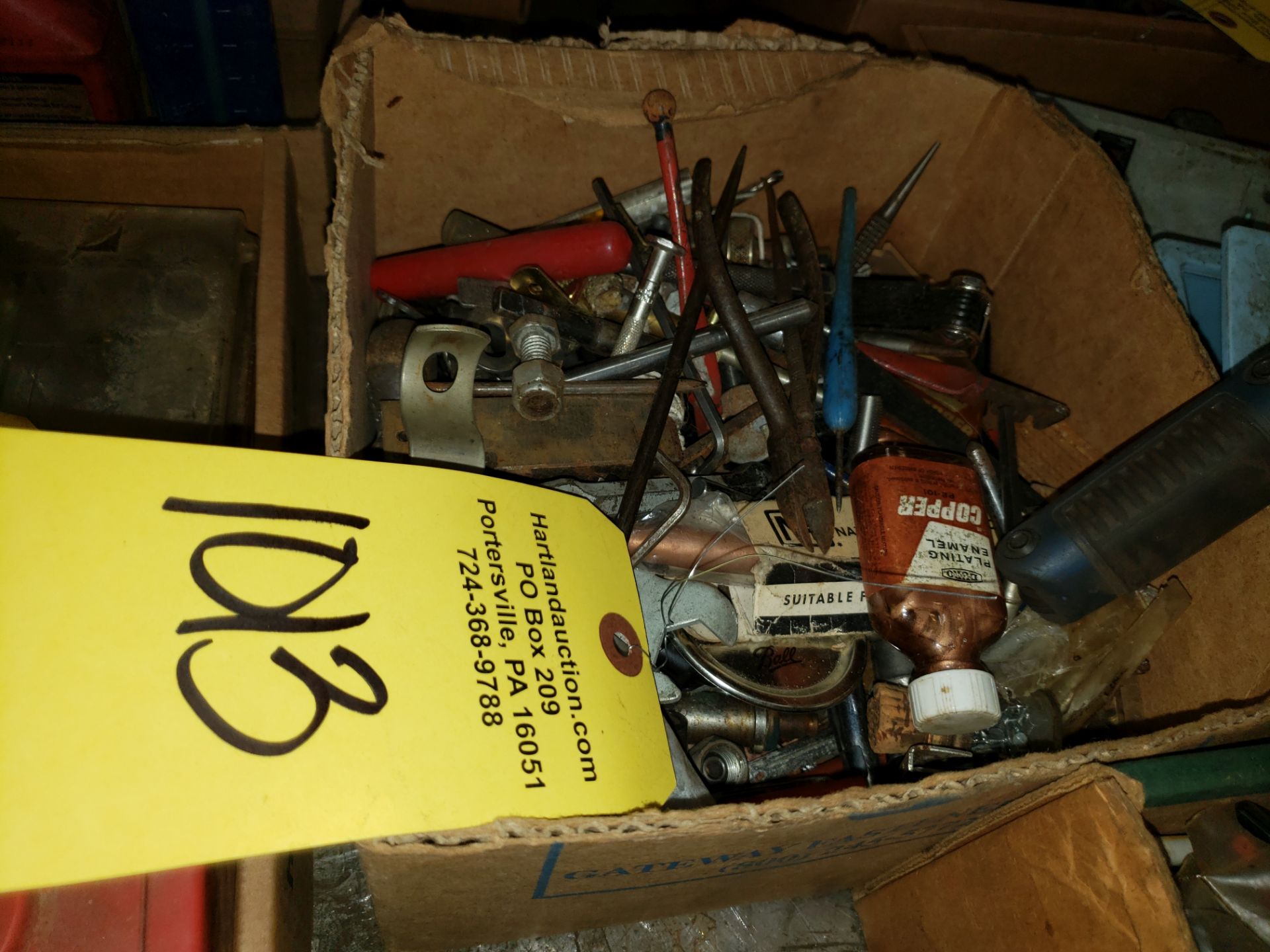 6 BOXES OF MISC. HAND TOOLS, FLAG, FASTENERS, - Image 3 of 3