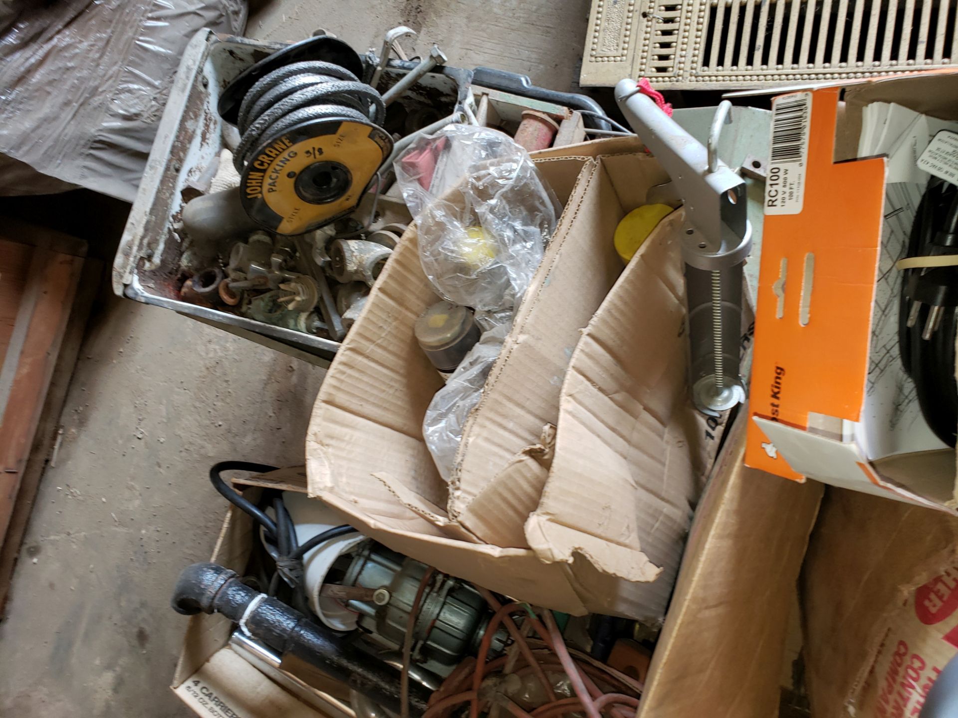 SKID AND BOX OF ASST. PLUMBING, TOOLS - Image 2 of 2