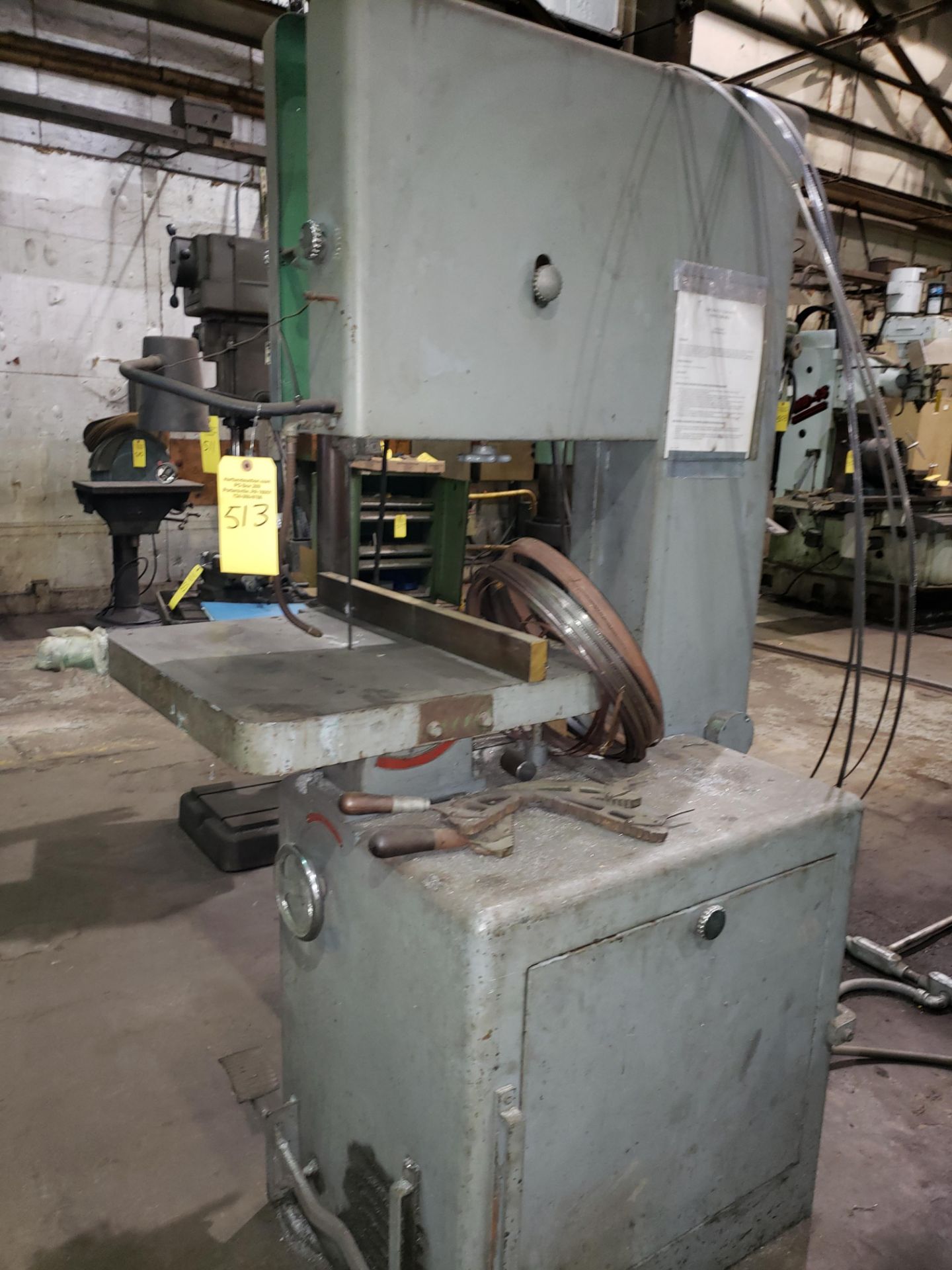 POWERMATIC VERTICAL BAND SAW Model 87, SN 65-6089, 24”x24” table, 12” under guide, 19” throat, - Image 2 of 2