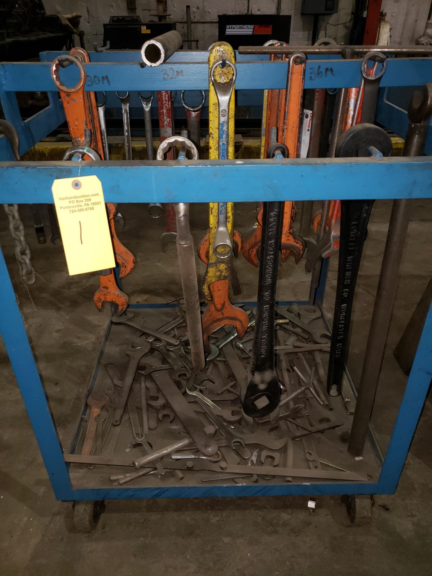 ASSORTED WRENCHES & ROLLER RACK