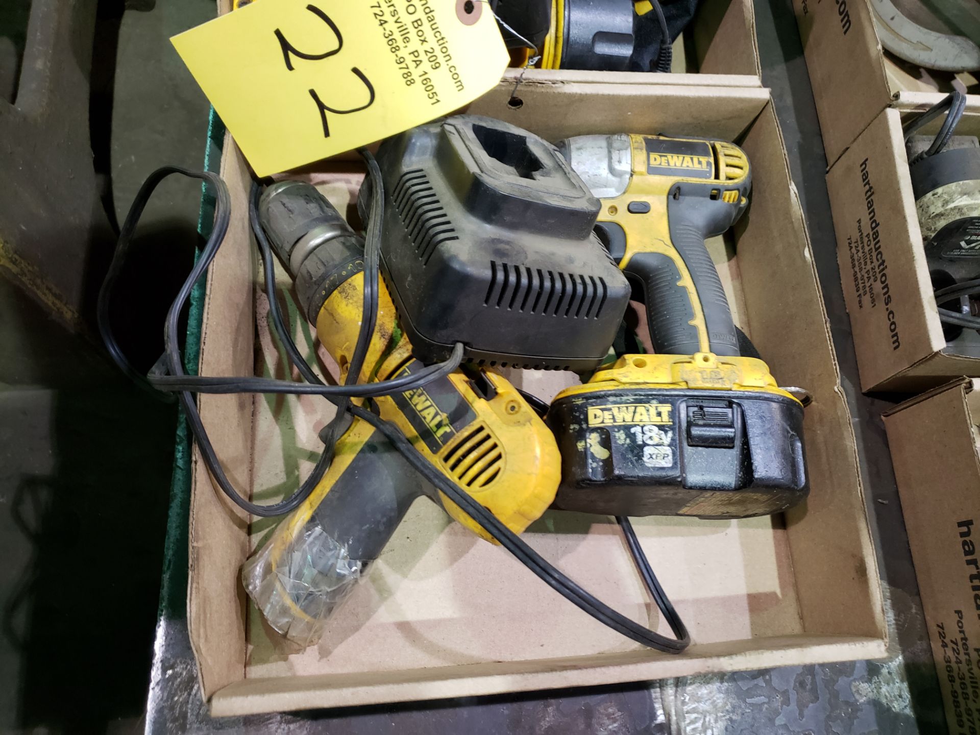 TWO DEWALT CORDLESS DRILLS WITH CHARGER