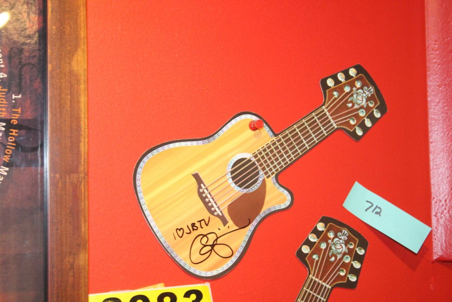 ?? Signed Postcard Guitar Shaped