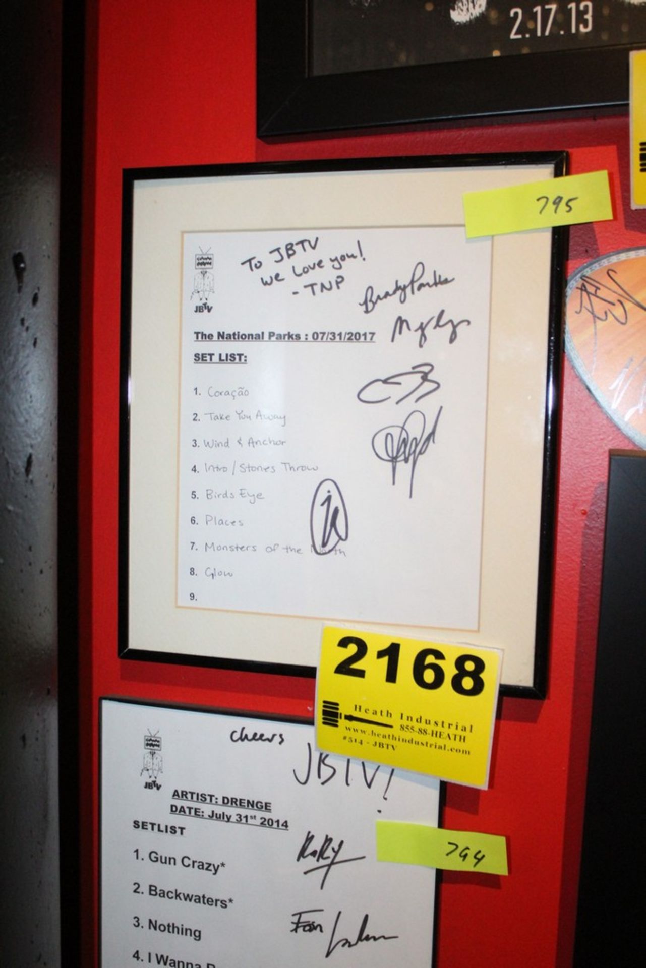 The National Parks Signed Framed JBTV Set List