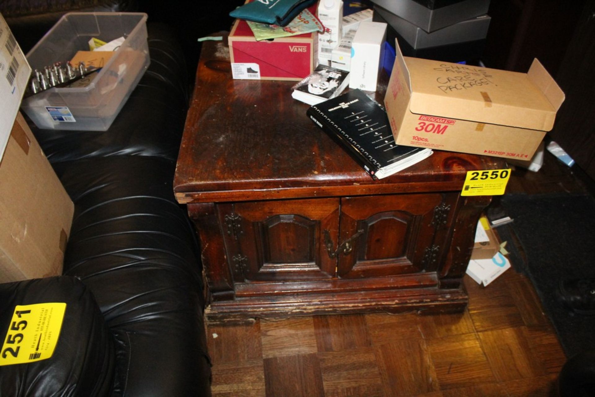 Medium Sized Wooden Coffee Table with Cabinet Storage