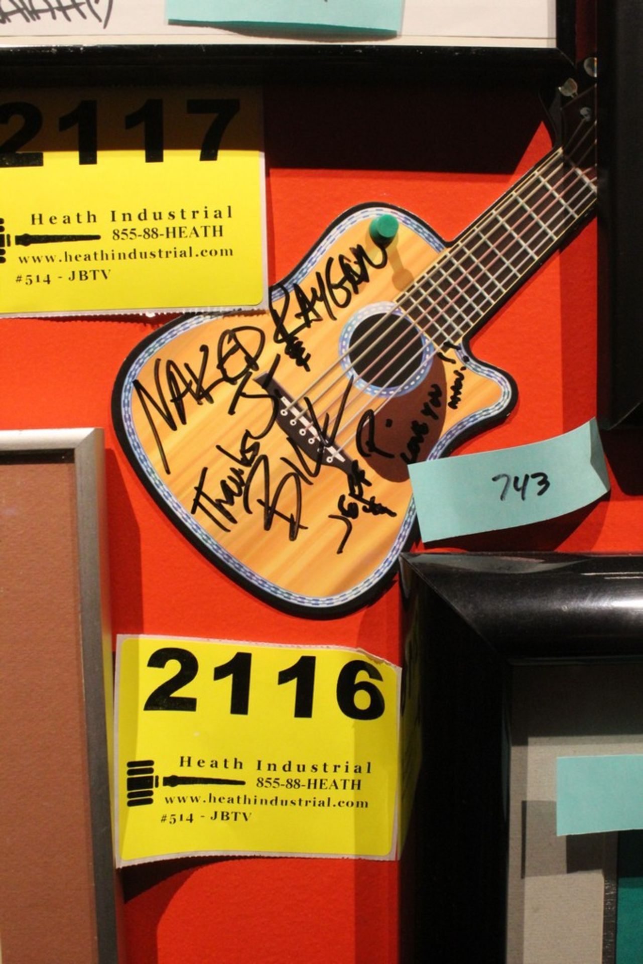 Naked Raygun Signed Postcard Guitar Shaped