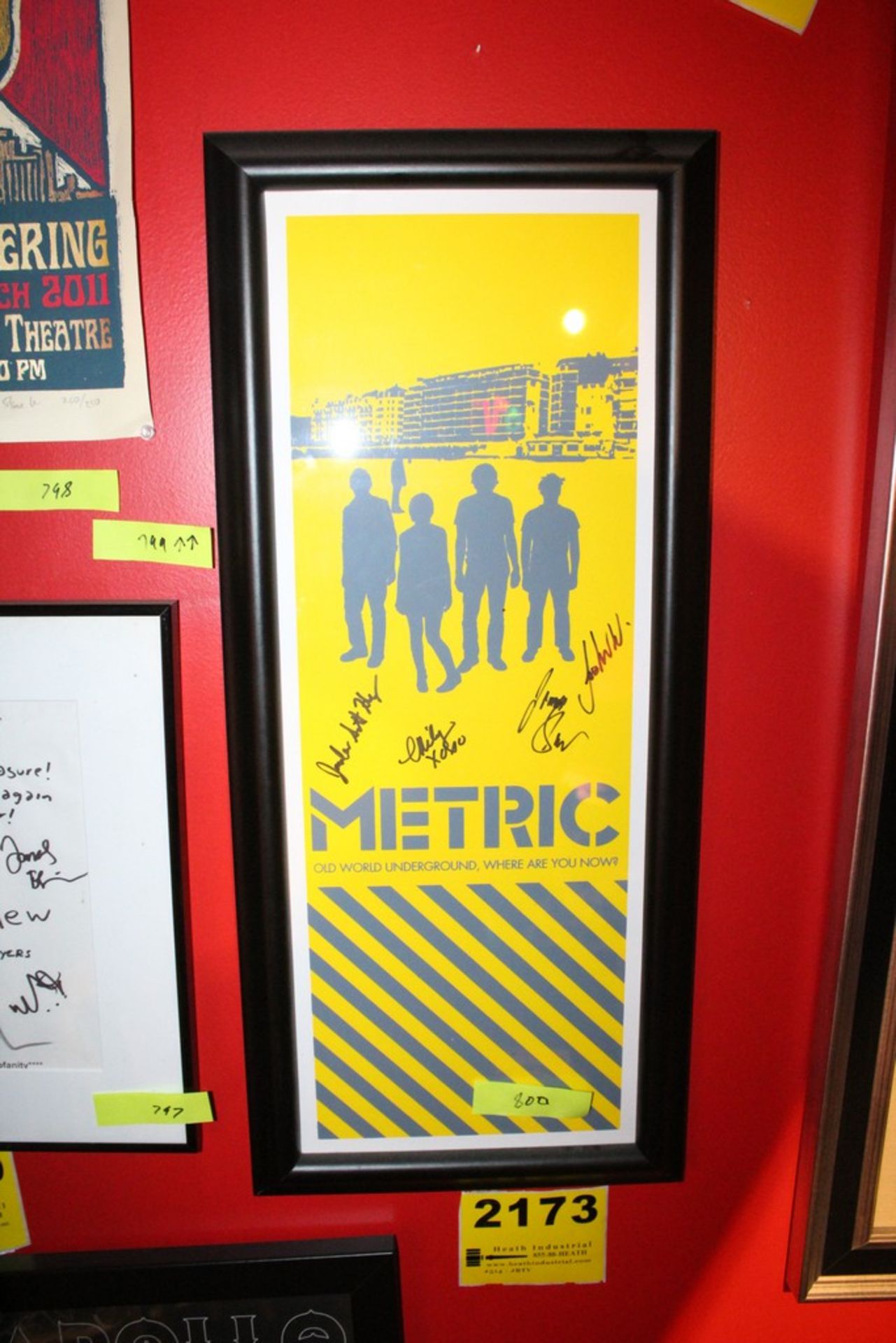 Metric "Old World Underground, Where are You Now? Signed Framed Poster