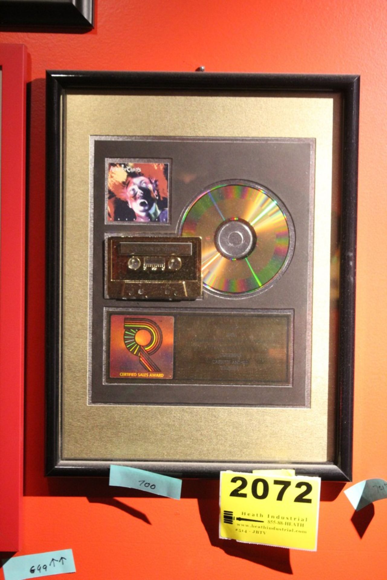 Alice In Chains "Facelift" Commemerative "Facelift" Framed Gold Album Display