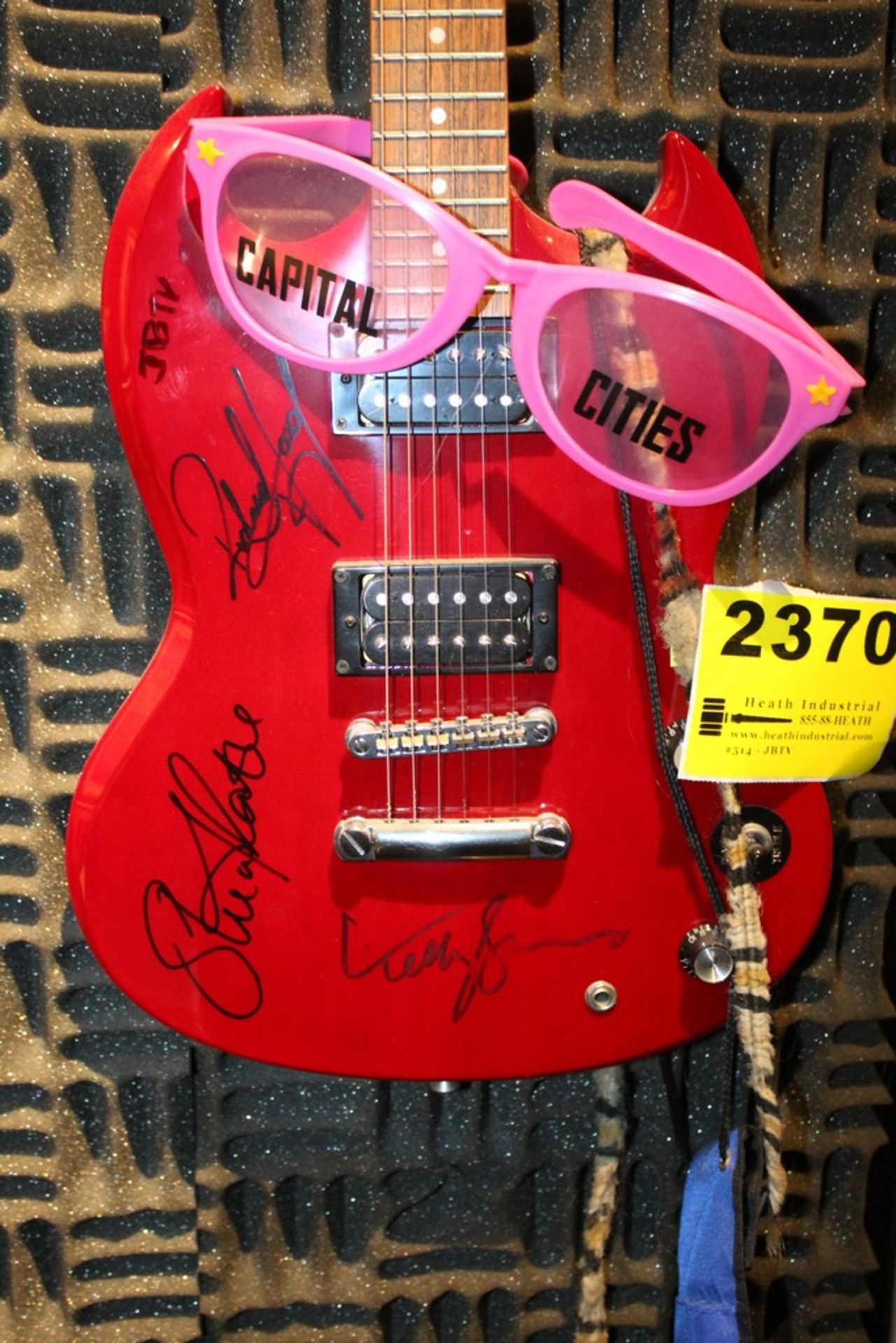 Signed Red Epiphone Guitar - Image 2 of 2
