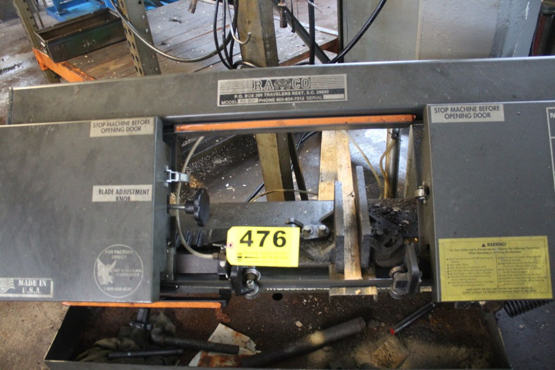 RAMCO MODEL RS-90P HORIZONTAL BAND SAW. S/N 01052 - Image 2 of 2