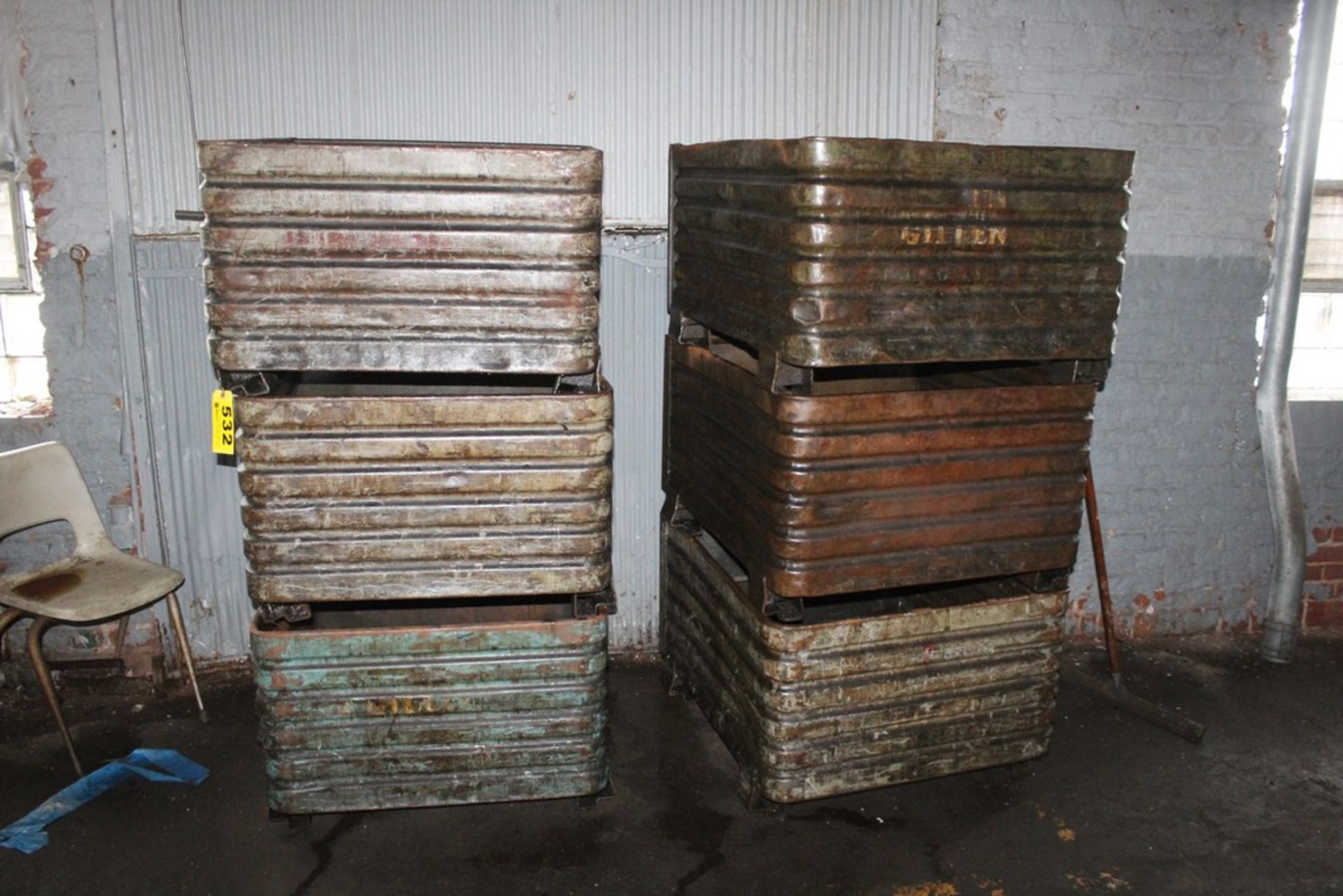 (6) STEEL TUBS 36" X 32" X 18"