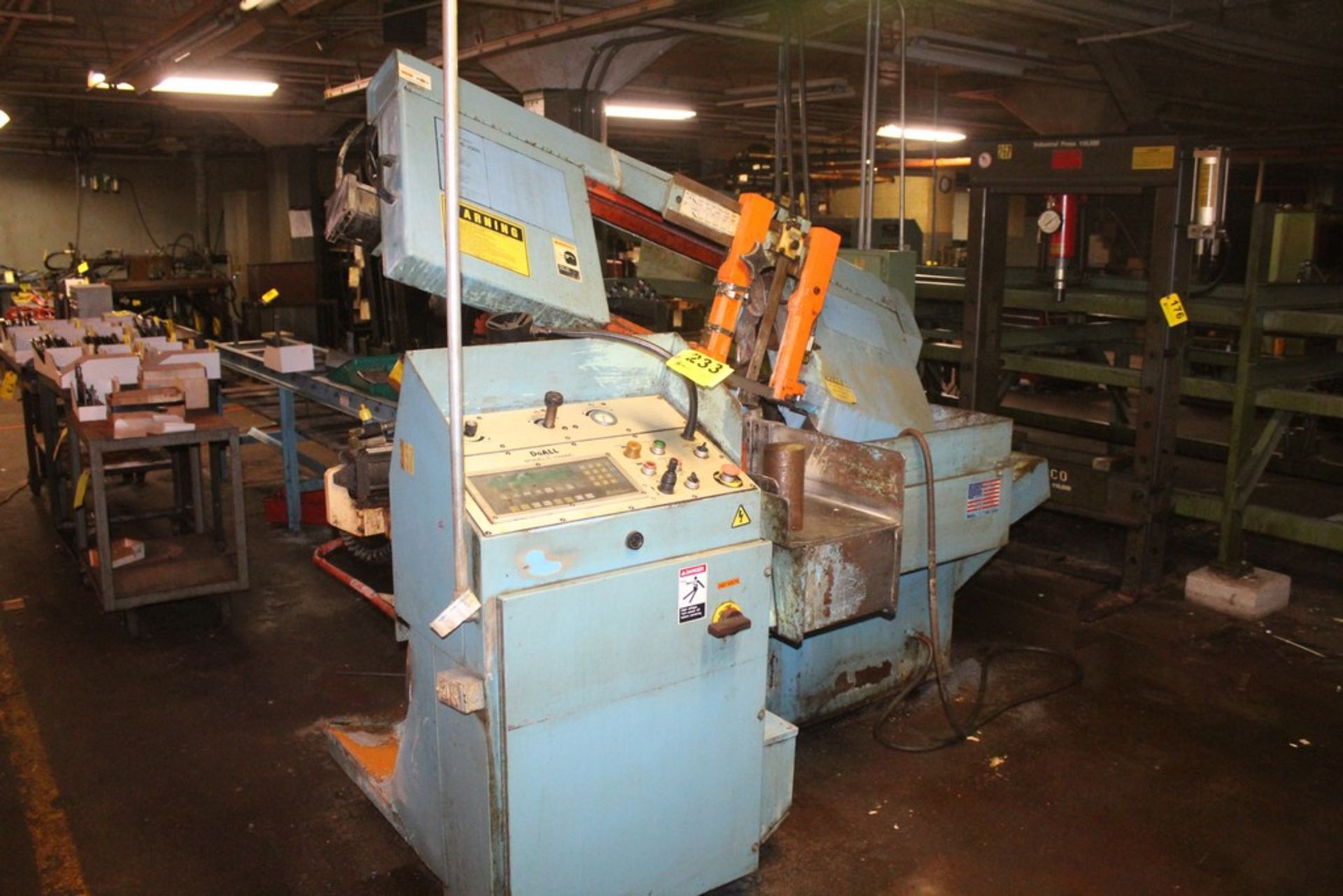 DOALL 13" X13" MODEL C-3300NC PROGRAMMABLE AUTOMATIC FEED HORIZONTAL BAND SAW, S/N 521-96157
