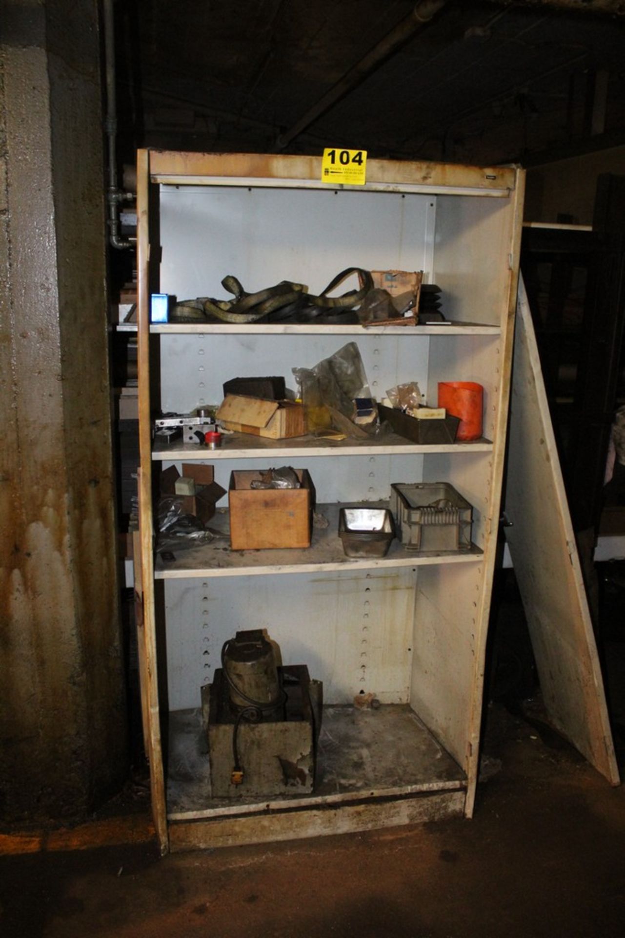 STEEL CABINET WITH CONTENTS