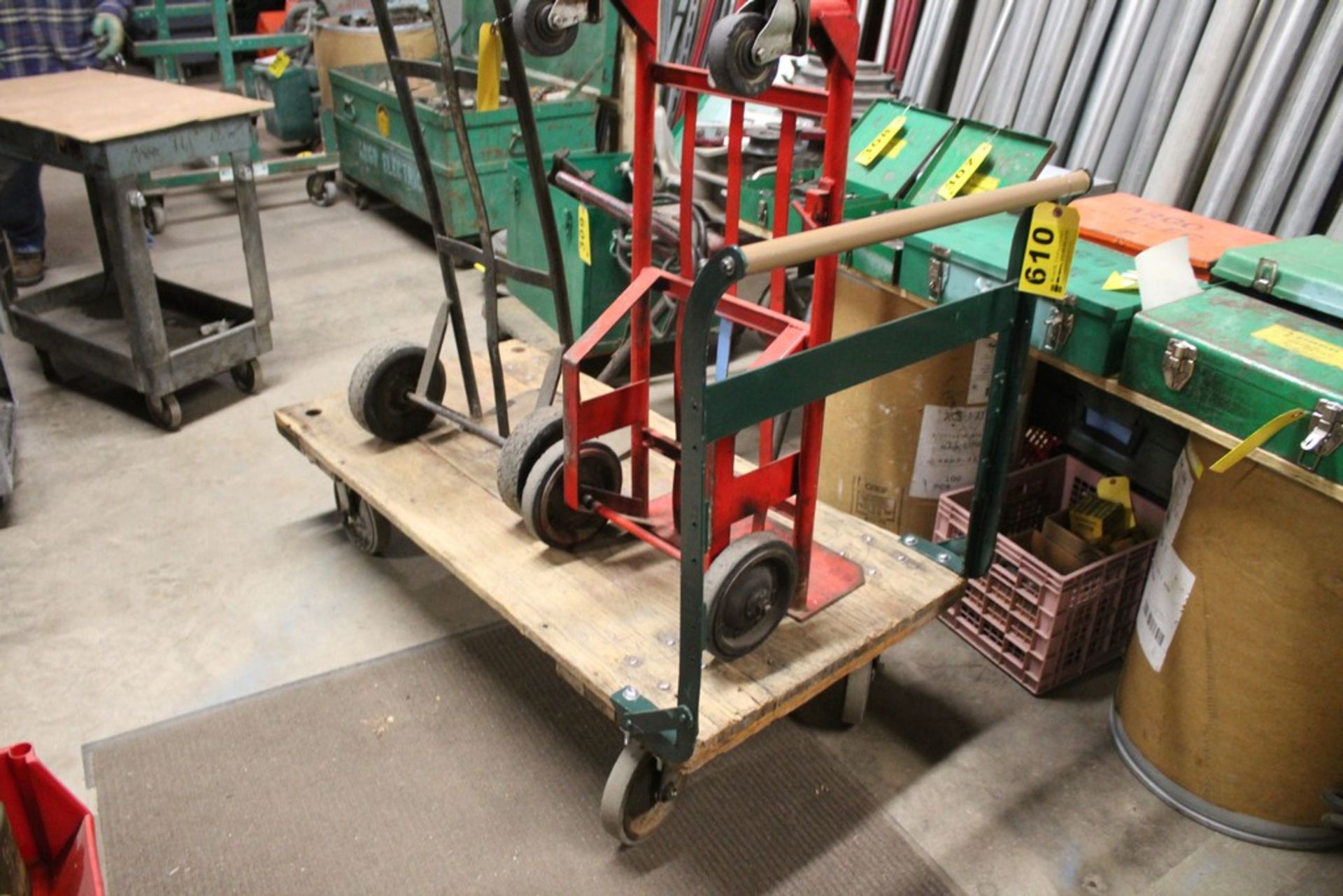 SHOP CART WITH PLASTIC DECK, 54" X 27"