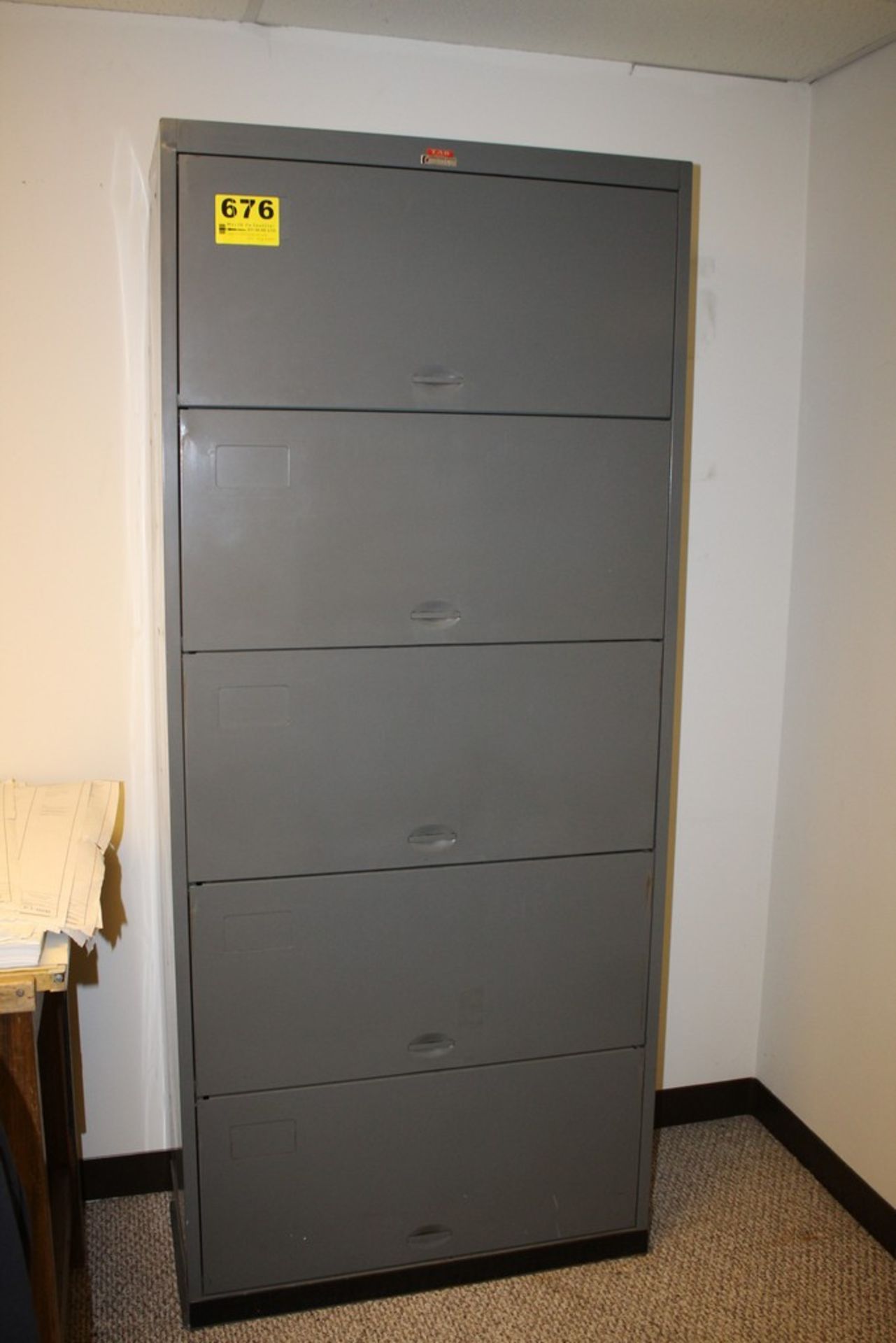 FIVE DRAWER LATERAL FILE CABINET-83" X 36" X 17"