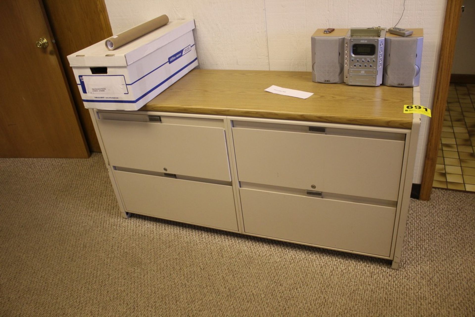 FOUR DRAWER LATERAL FILE CABINET-60" X 20" X 29-1/2"