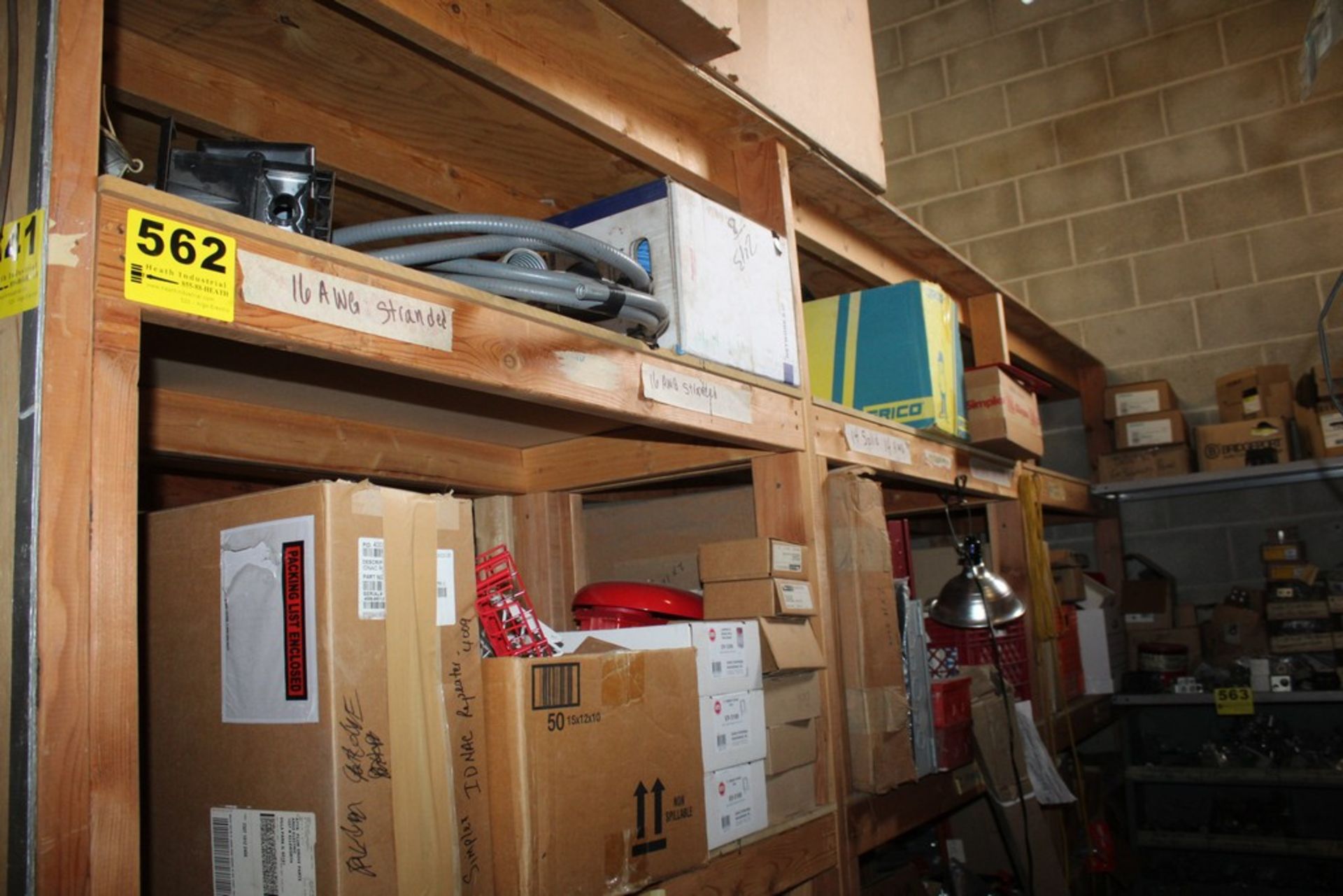 LARGE QUANTITY OF FIRE SAFETY COMPONENTS ON SHELF