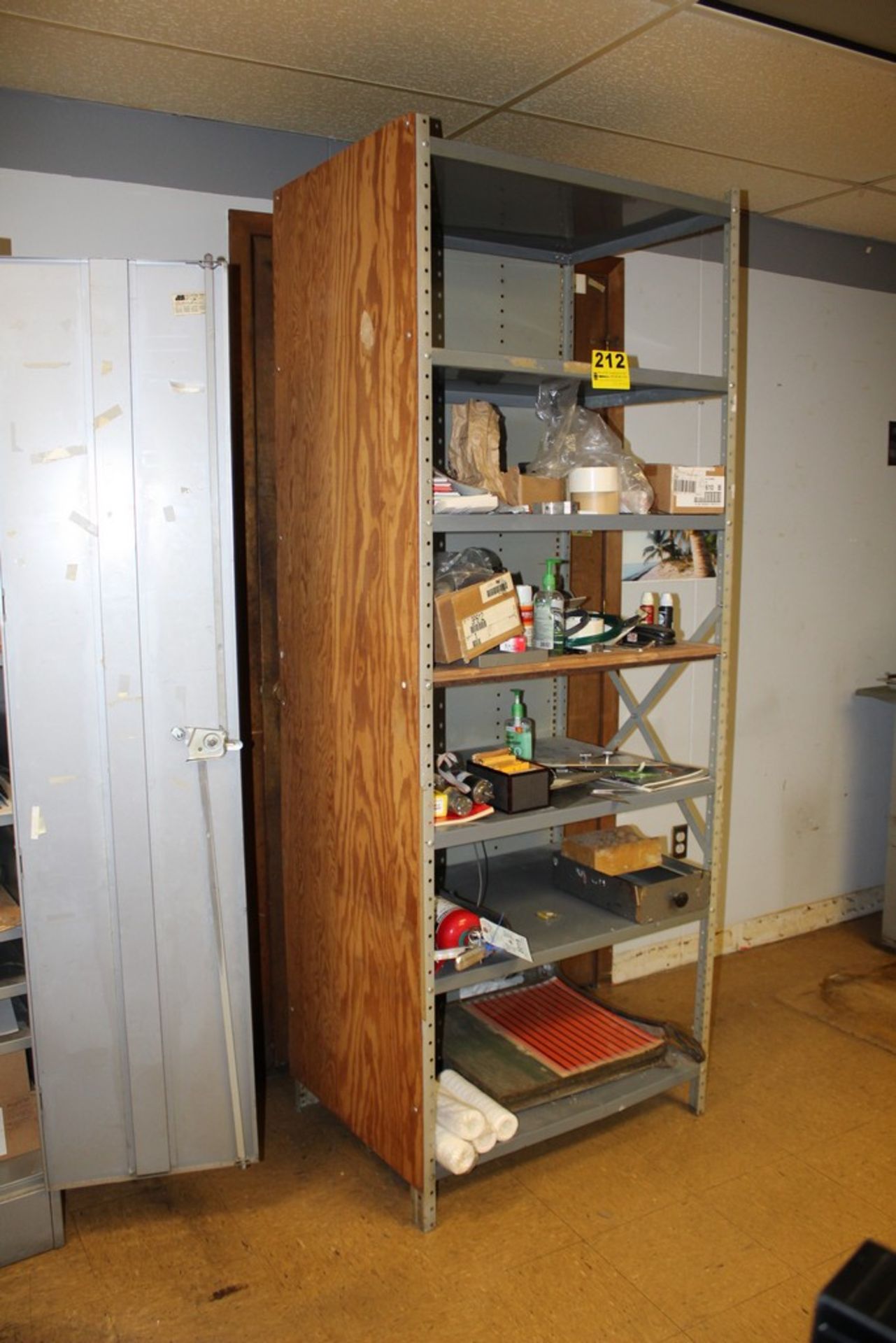 SHELVING UNIT WITH CONTENTS (PRE-PRESS SUPPLIES) 33" X 24" X 86"