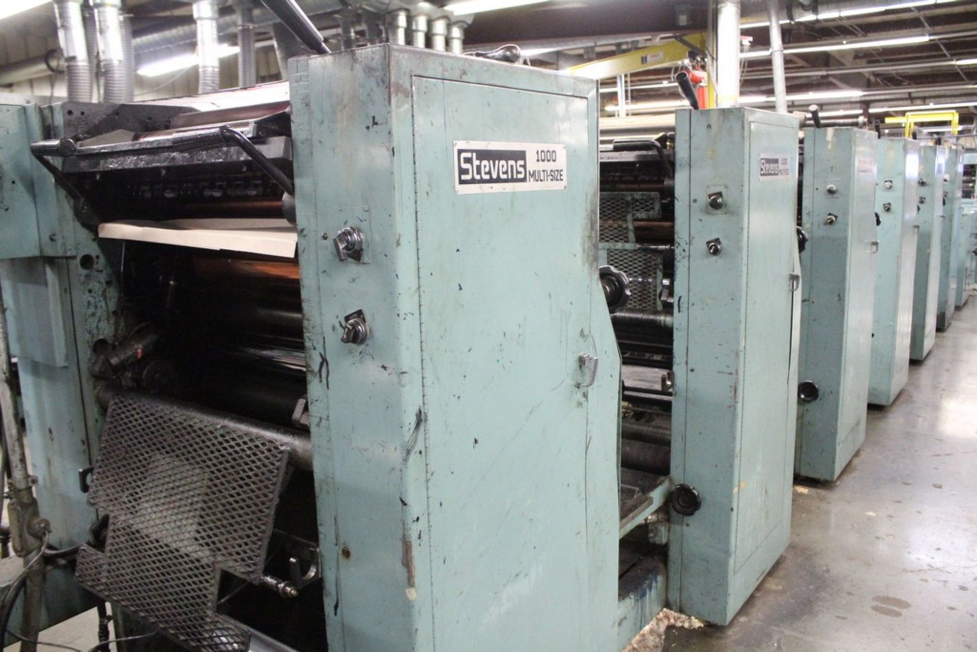 STEVENS 20.5” MODEL MS 1000B WEB PRESS, S/N 0910841, 6 OFFSET TOWERS, 20-1/2” PRINT WIDTH, 21” WEB - Image 3 of 9