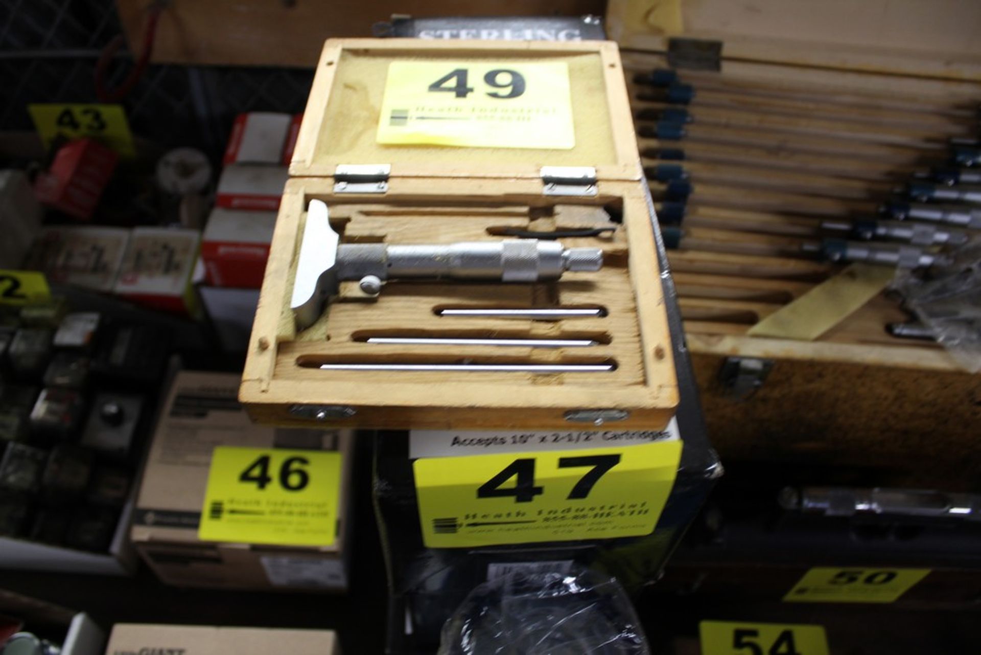 DEPTH MICROMETER IN WOOD CASE