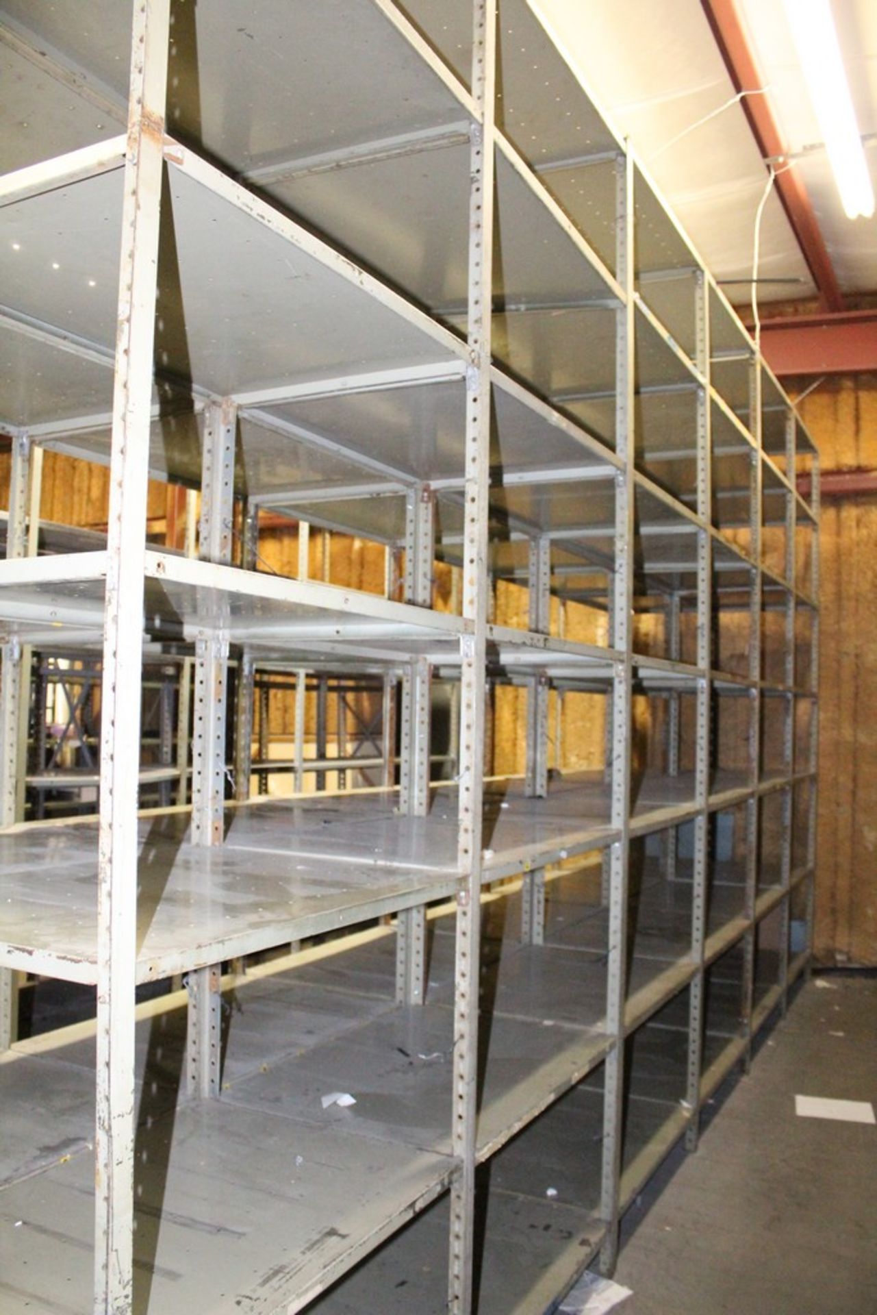 (12) SECTIONS STEEL SHELVING, EACH 36" X 24" X 10' H