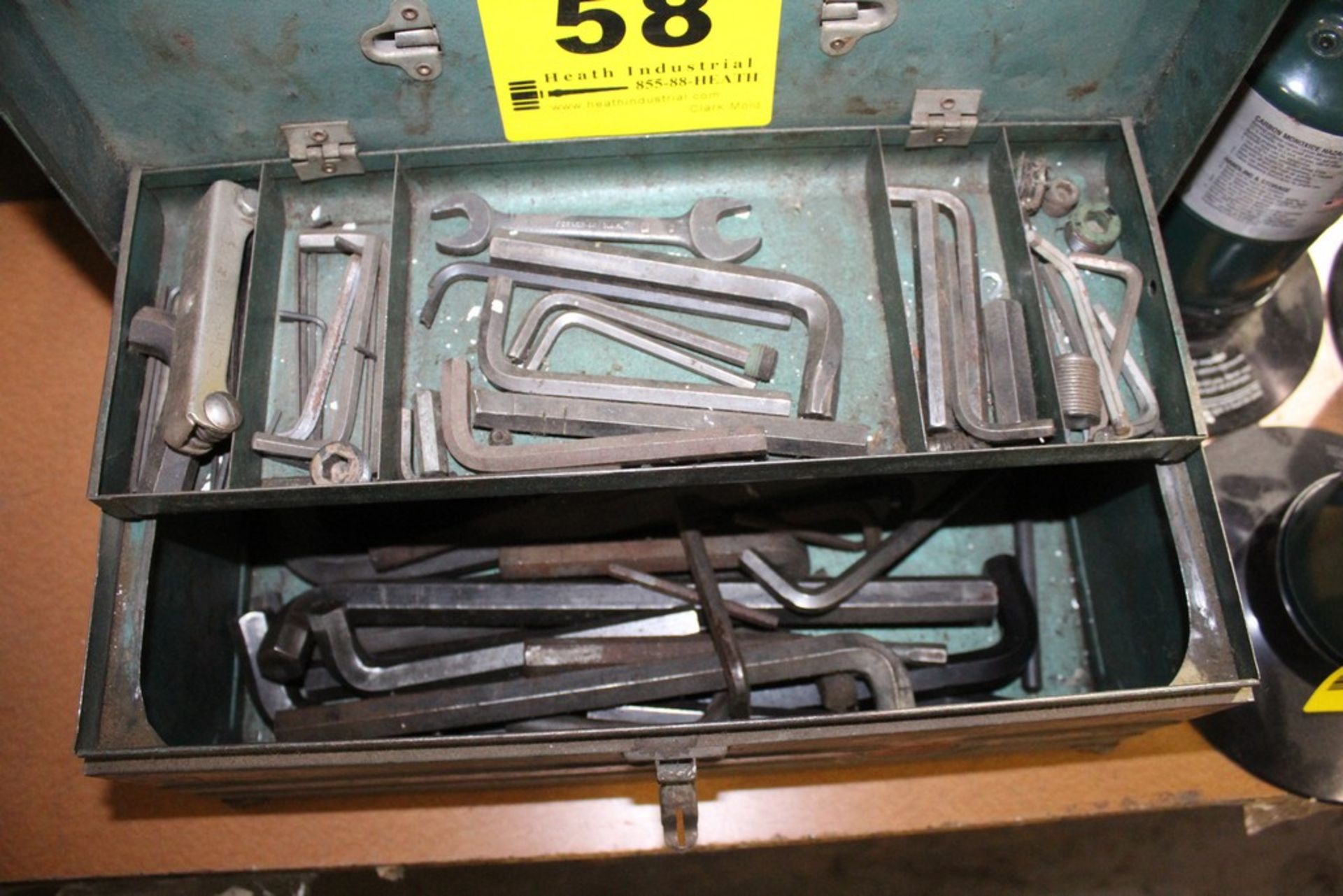 16" WARDS TOOLBOX WITH ASSORTED ALLEN WRENCHES