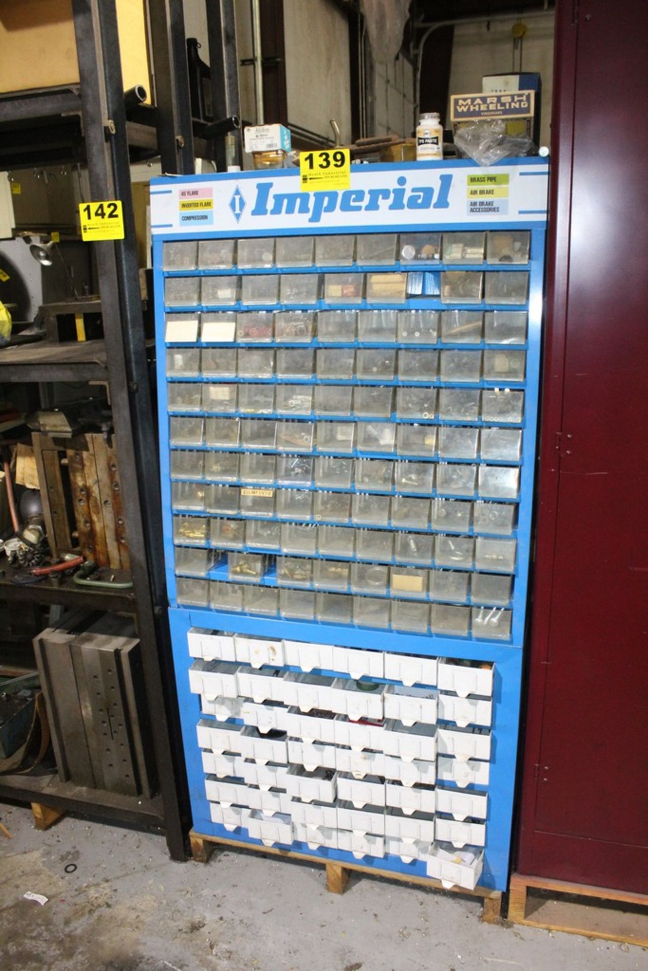 IMPERIAL 140 COMPARTMENT FITTING CABINET WITH CONTENTS