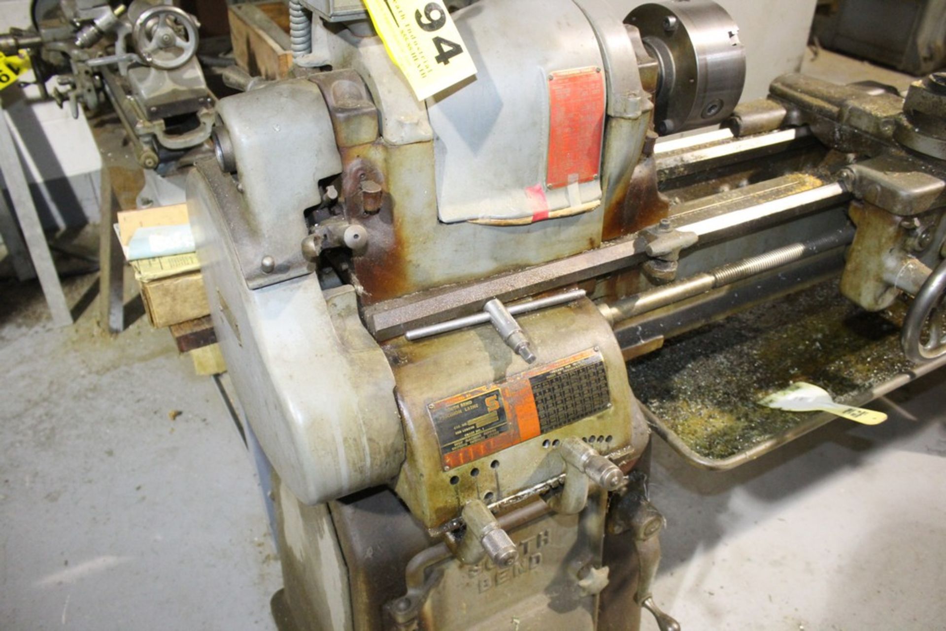 SOUTH BEND 14"X36" TOOLROOM LATHE S/N 11726TKX14 3 JAW CHUCK, STEADY REST AND FACEPLATE, INCH - Image 5 of 6