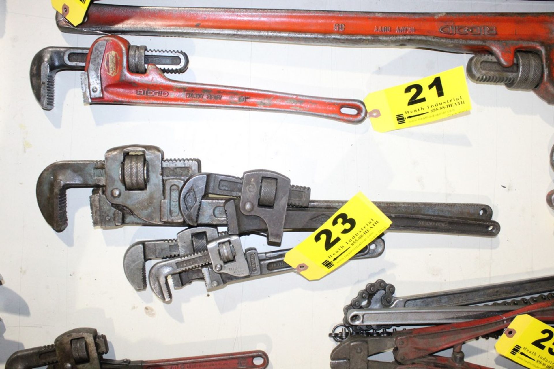 (4) ASSORTED TRIMO AND PEXTO PIPE WRENCHES