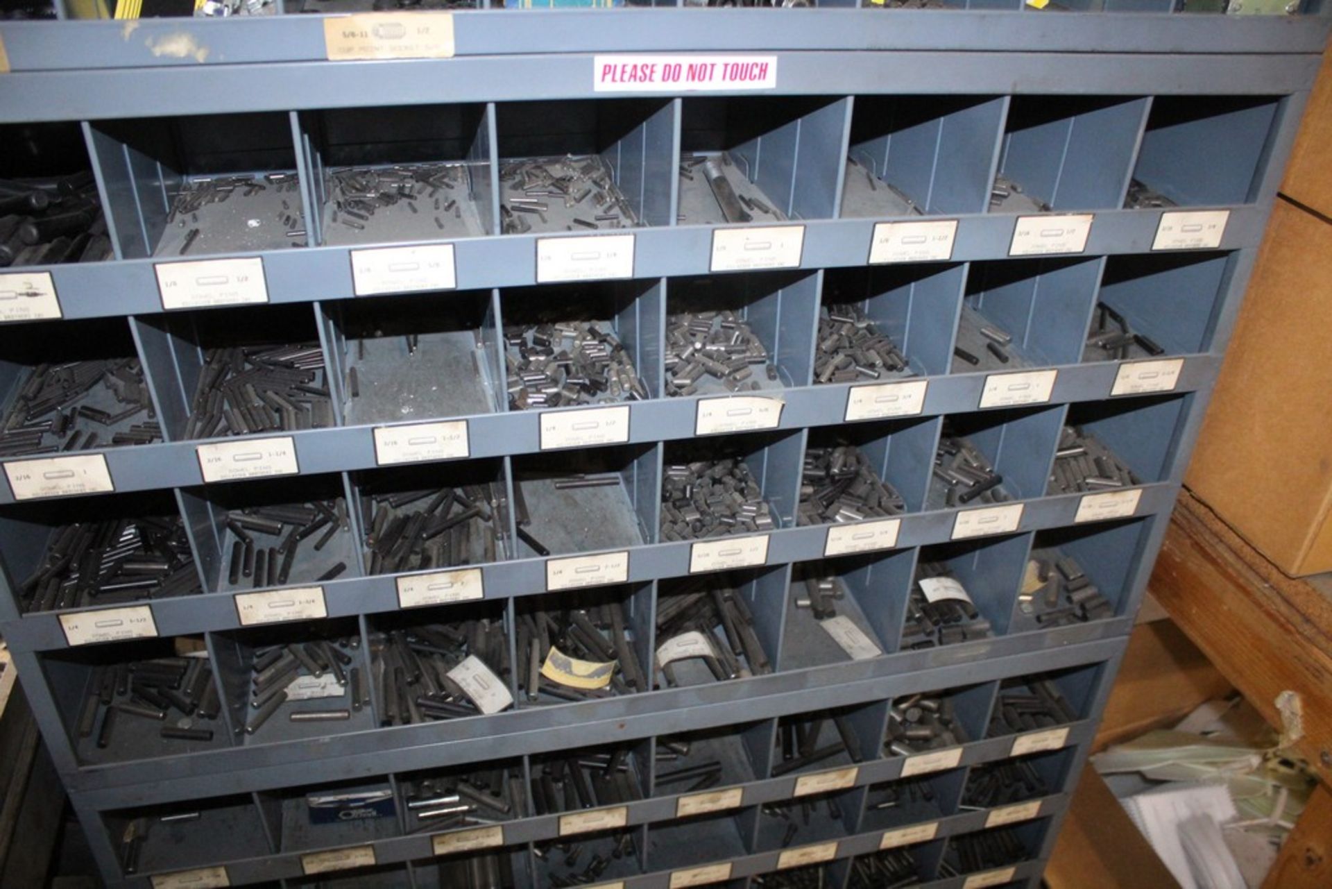 (3) 32 SLOT PIGEON HOLE PARTS CABINETS AND CONTENTS OF SORTED SET SCREWS, DOWEL PINS AND SHOULDER - Image 2 of 3