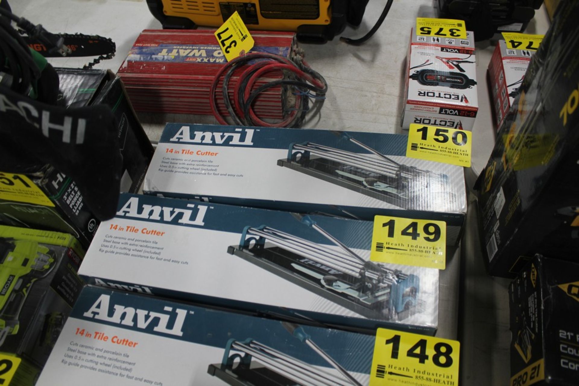 ANVIL 14" TILE CUTTER, MODEL 1003-131-449, 14" RIP CAPACITY, 9" DIAGONAL CAPACITY