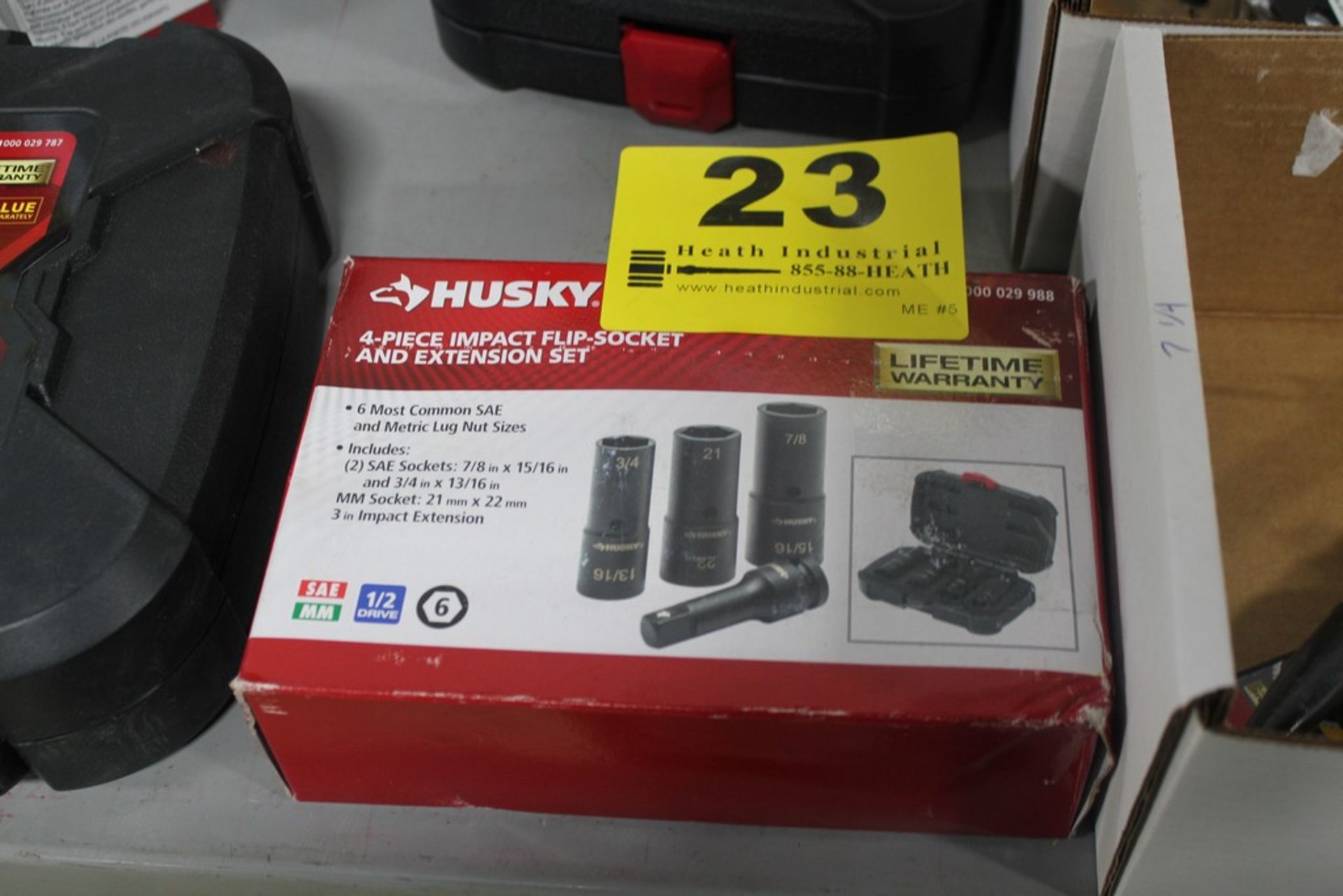 HUSKY IMPACT FLIP-SOCKET AND EXTENSION SET, MODEL 1000-029-988(INCOMPLETE):