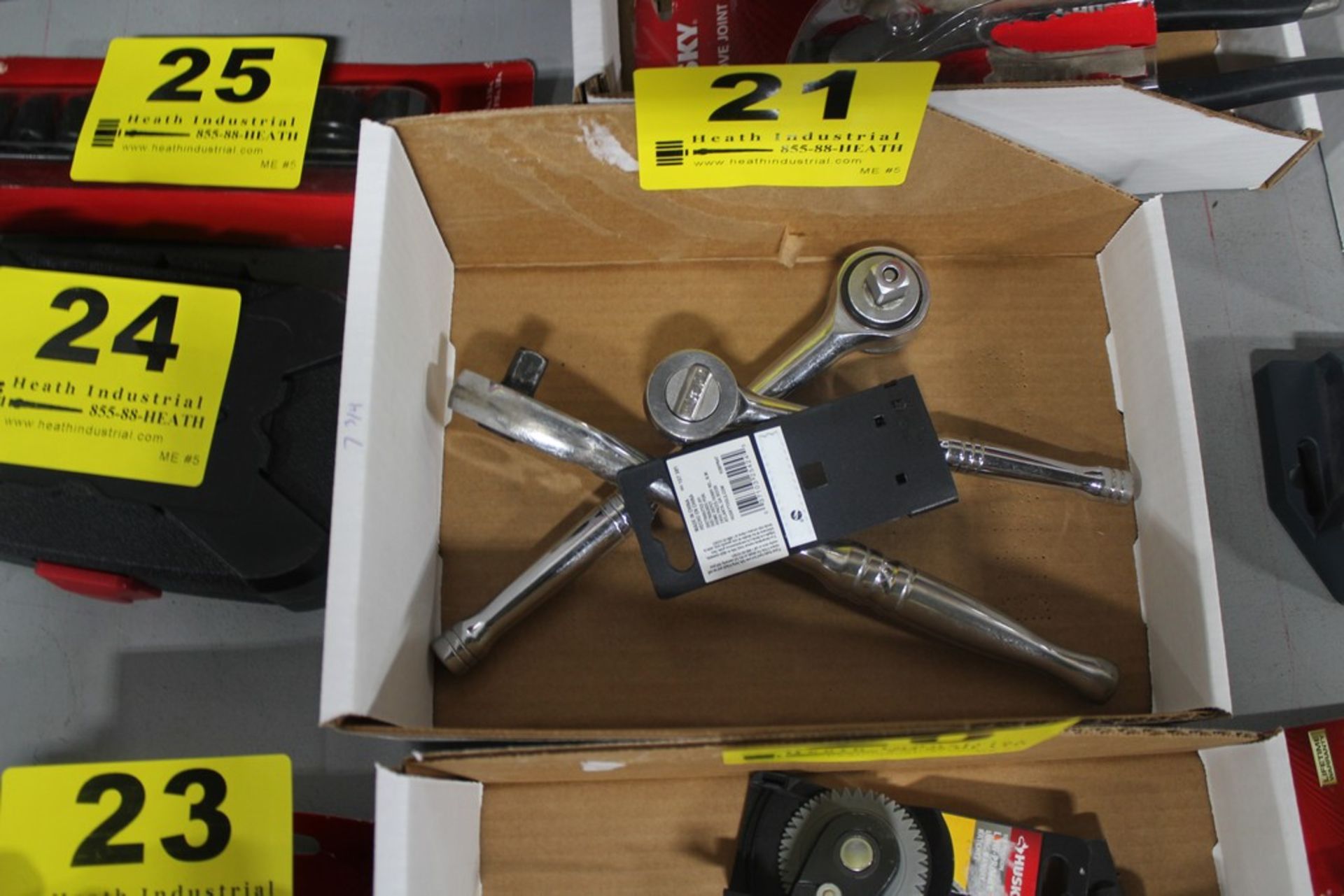 (3) RATCHET WRENCHES, (2) WITH 1/2" DRIVE AND (1) WITH 3/8" DRIVE