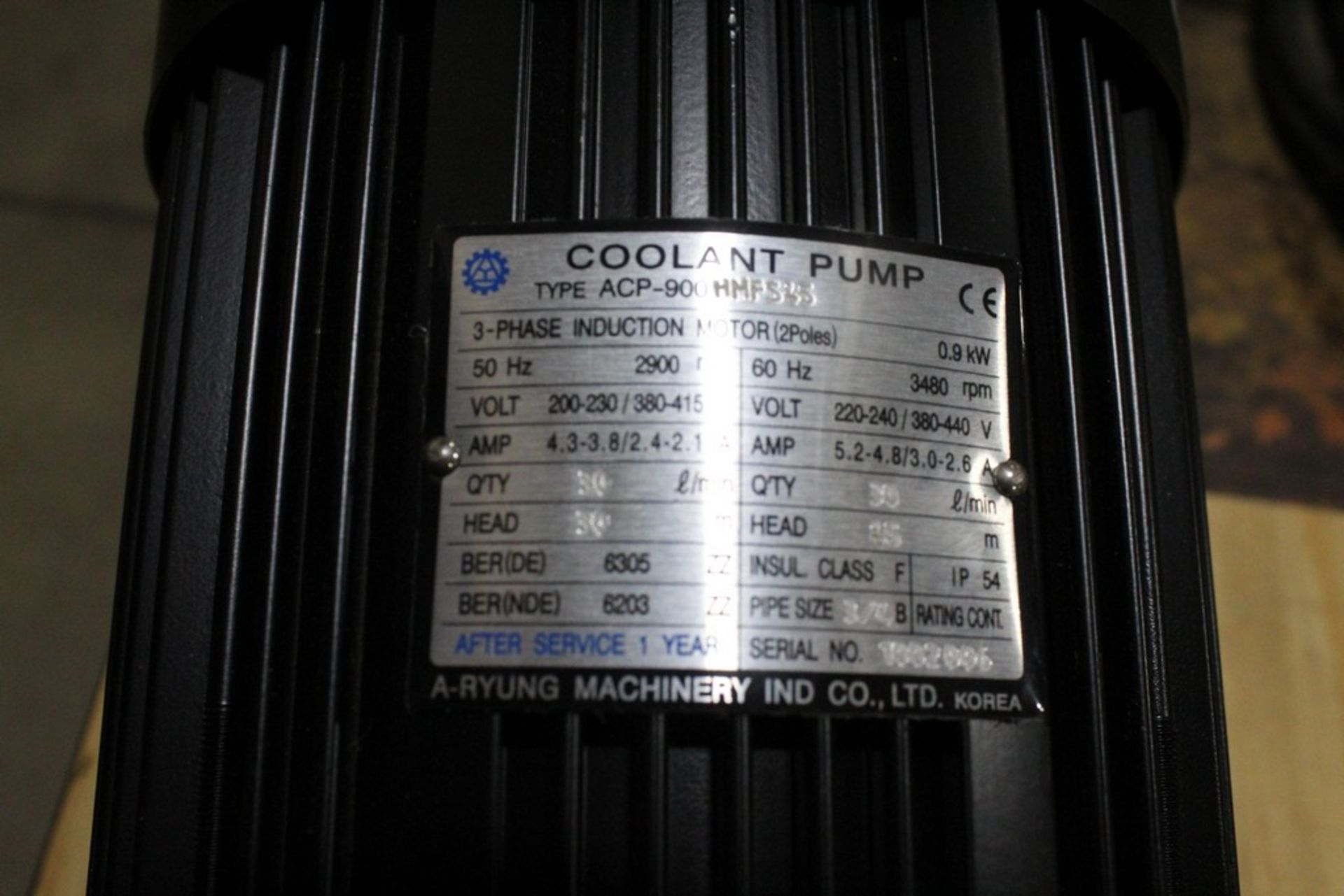 A-RYUNG TYPE ACP-900 COOLANT PUMP (APPEARS NEW) - Image 2 of 2