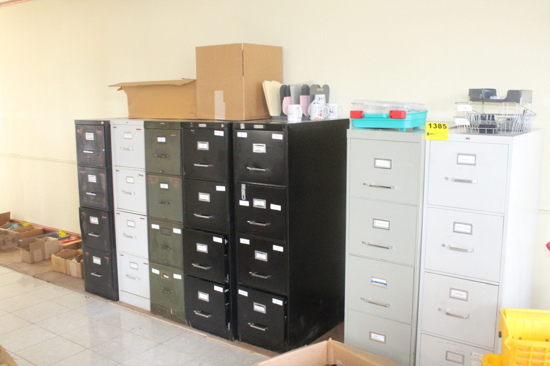(7) FOUR DRAWER STEEL FILE CABINETS
