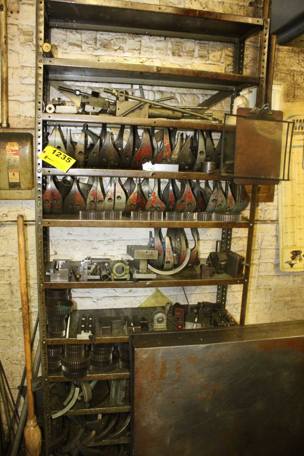 STEEL SHELVING UNIT WITH CONTENTS OF TOOLING AND ACCESSORIES