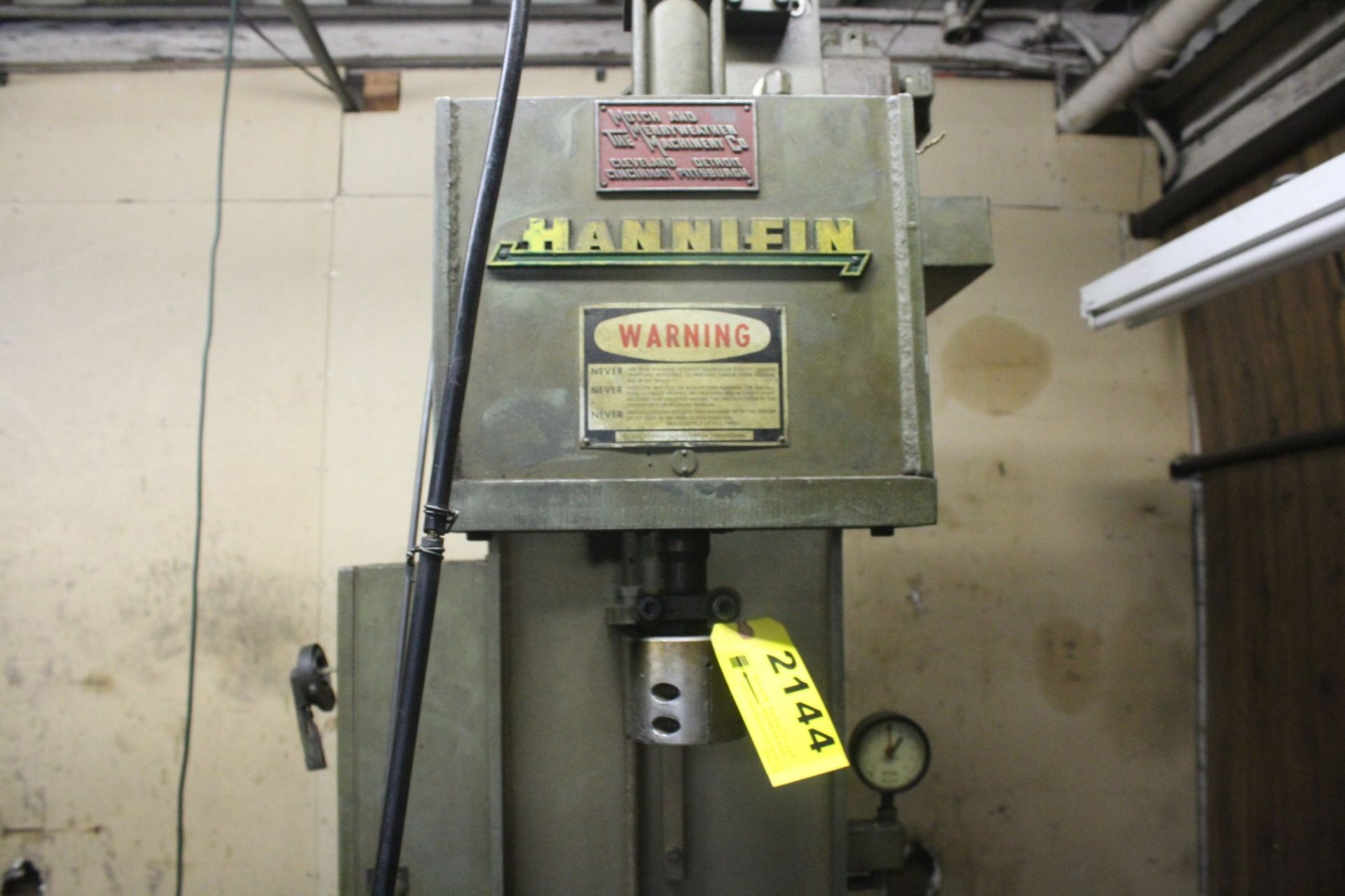 HANNIFIN 5 TON MODEL OG-F5B-122-1-PB-2 HYDRAULIC PRESS S/N T-16608 - Image 2 of 2