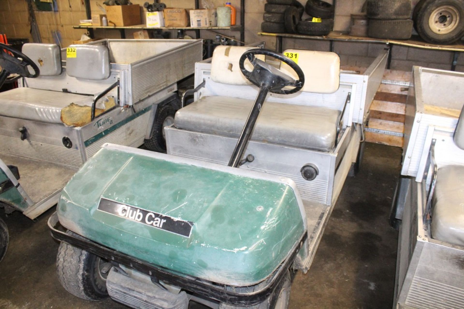 CLUB CAR CARRYALL II CART, MANUAL DUMP BED GAS POWERED CONDITION: TURNS OVER WITH A JUMP