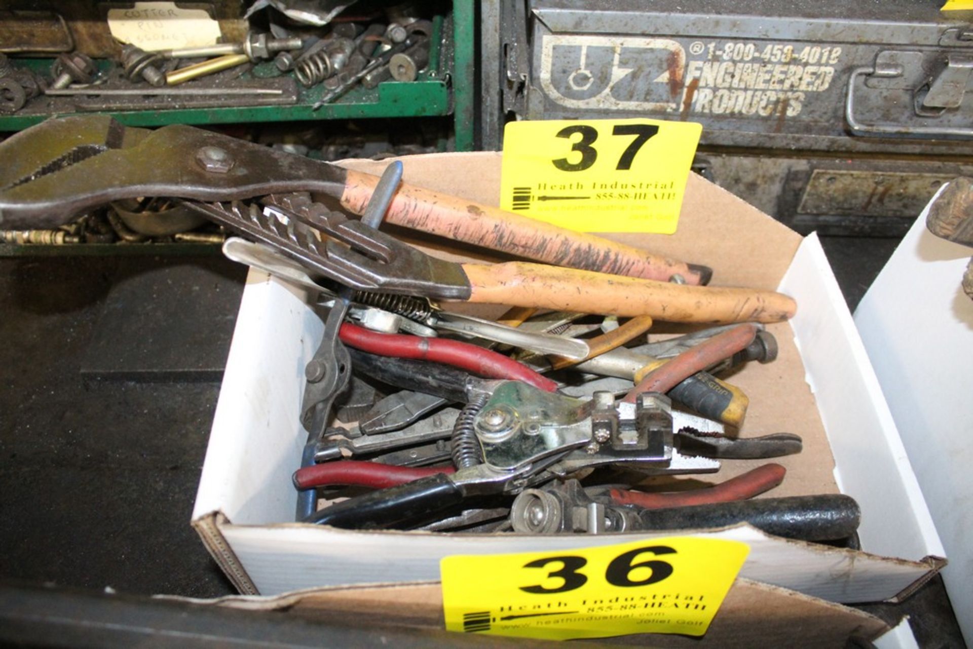 ASSORTED CHANNEL LOCKS, STRIPPERS, AND PLIERS