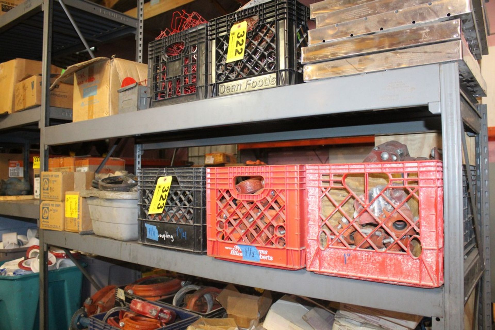 ASSORTED PIPE FITTINGS ON SHELF