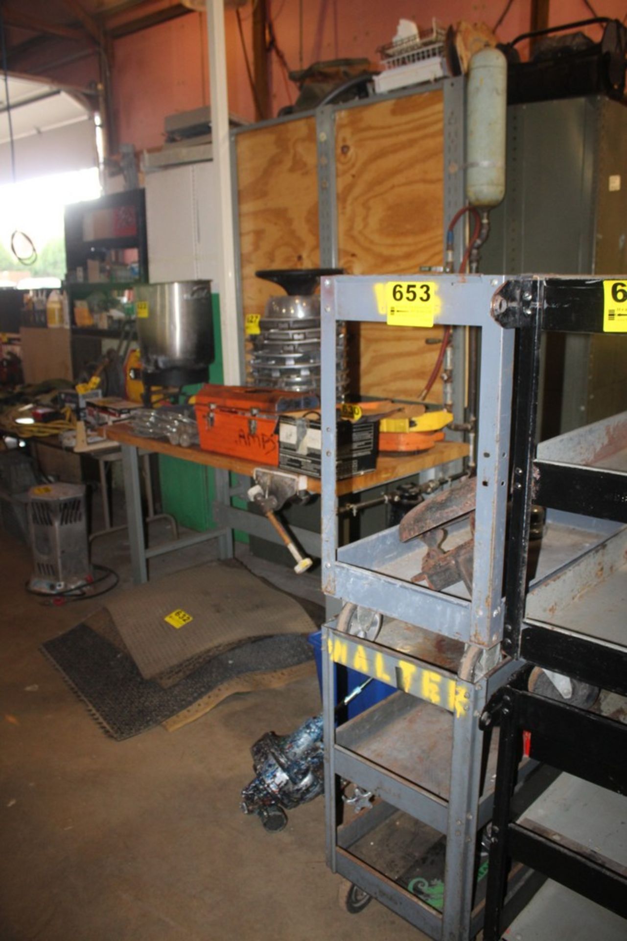 (2) STEEL SHOP CARTS, 15" X 29" X 32"