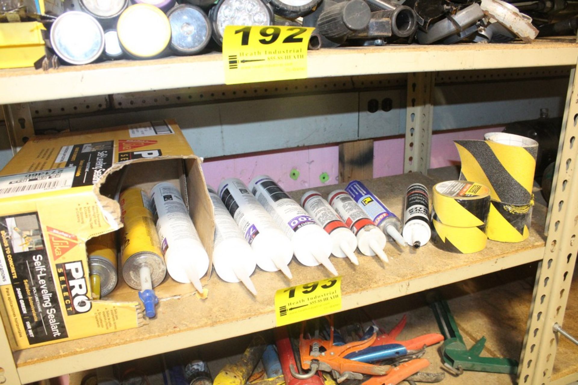 ASSORTED CAULK & HAZARD TAPE