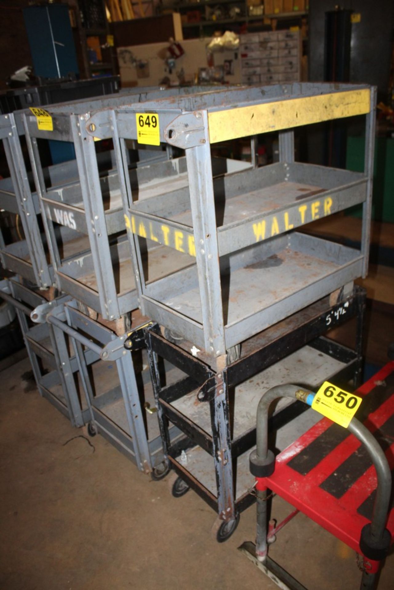 (2) STEEL SHOP CARTS, 15" X 29" X 32"