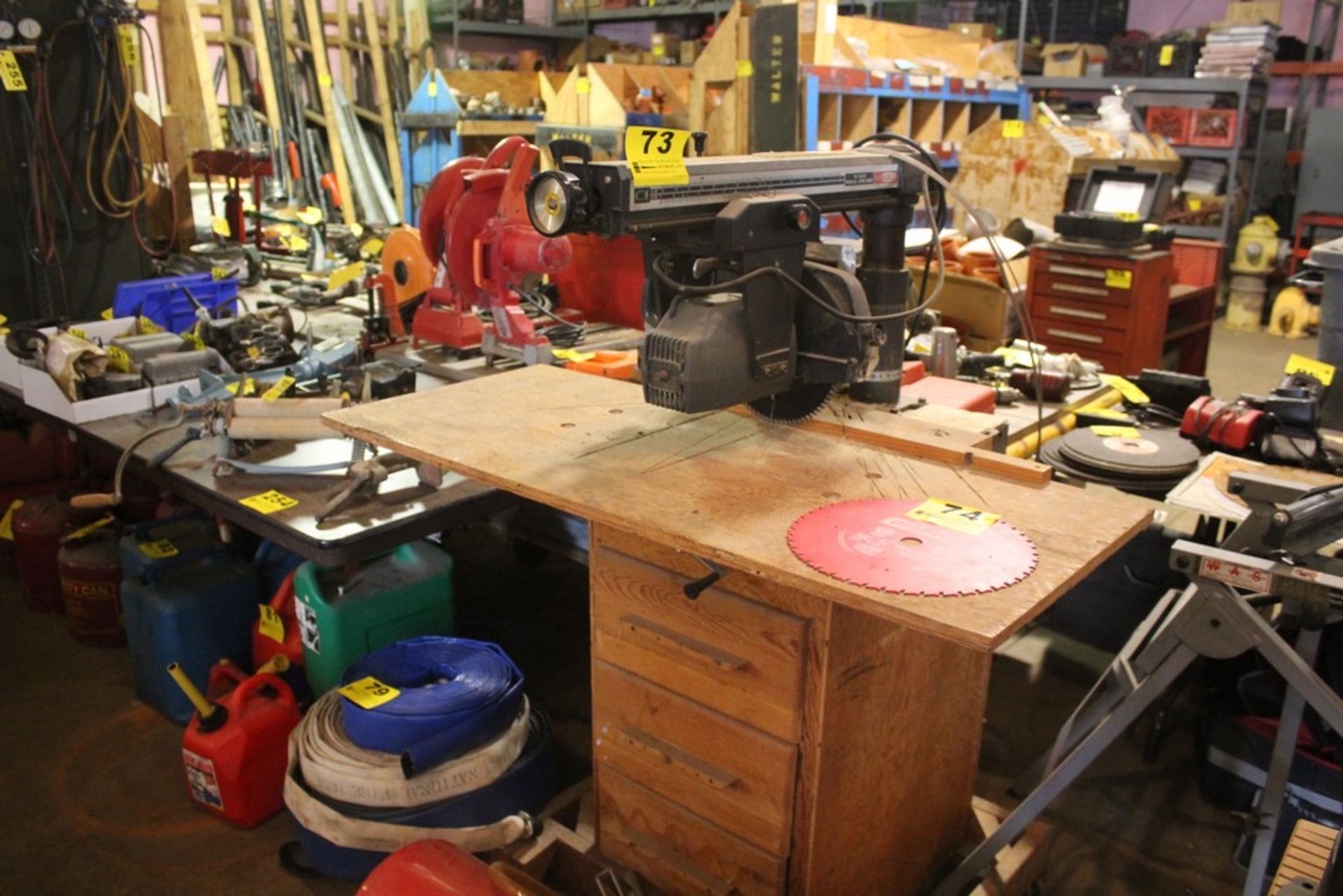 CRAFTSMAN 12" RADIAL ARM SAW WITH WOOD CABINET BASE