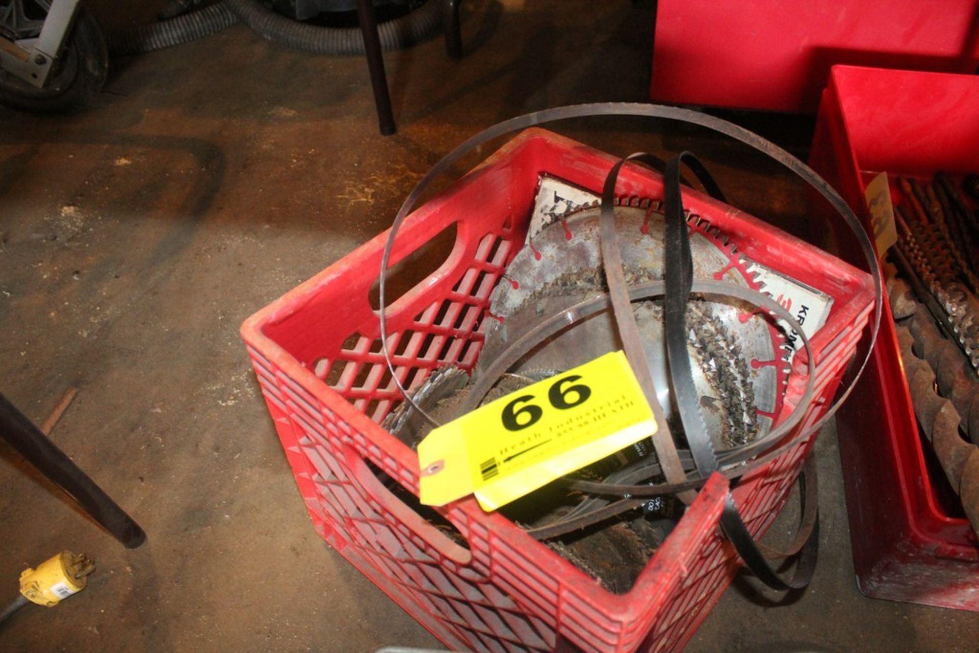 ASSORTED SAW BLADES IN MILK CRATE