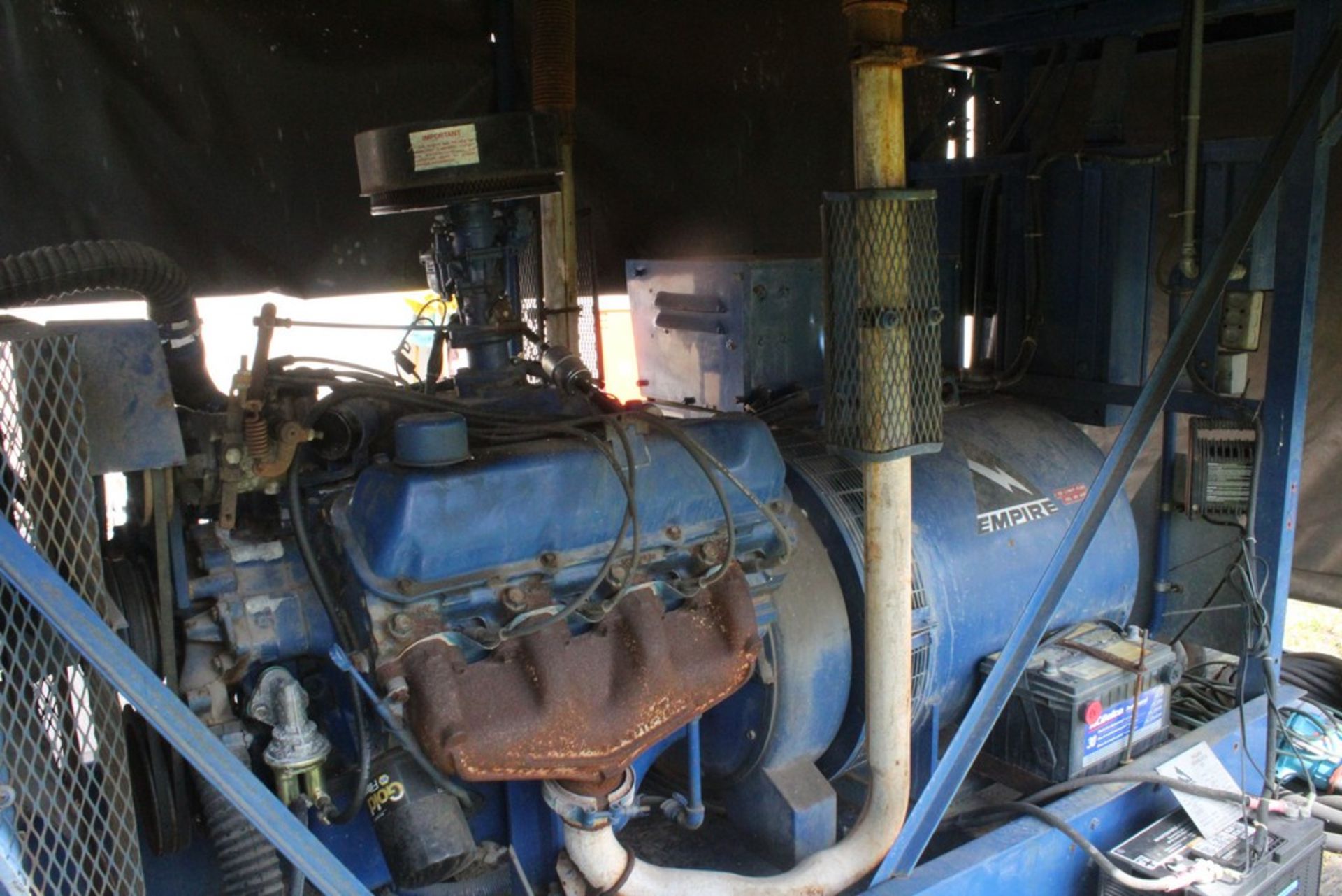 EMPIRE 480 VOLT PORTABLE GENERATOR, FORD 8 CYLINDER GAS ENGINE, TWOAXLE TRAILER, 14' X 6'6", - Image 8 of 17