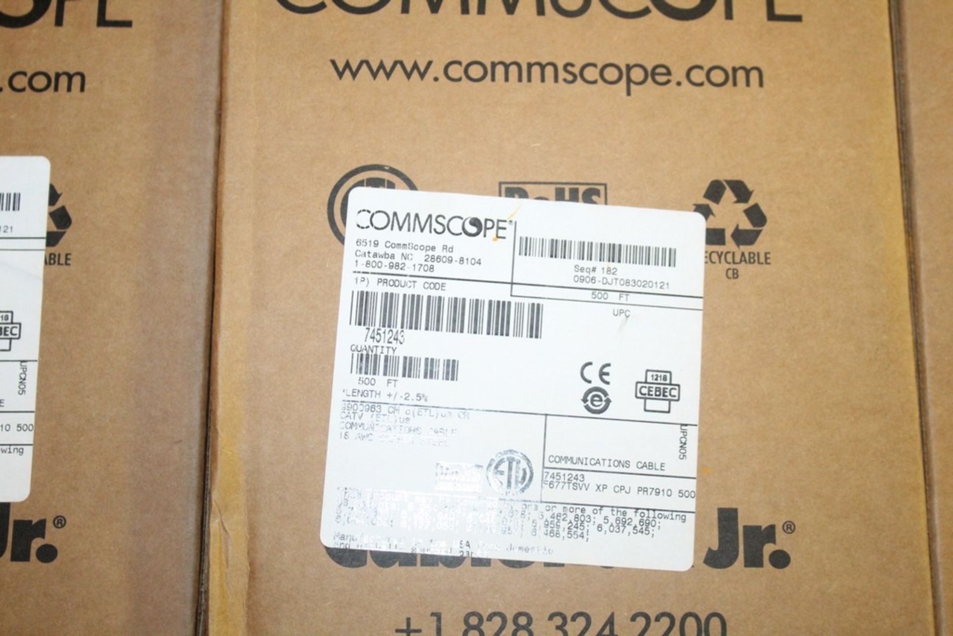 LARGE QTY OF COMMISCOPE COMMUNICATION WIRE ON SHELF - Image 2 of 3