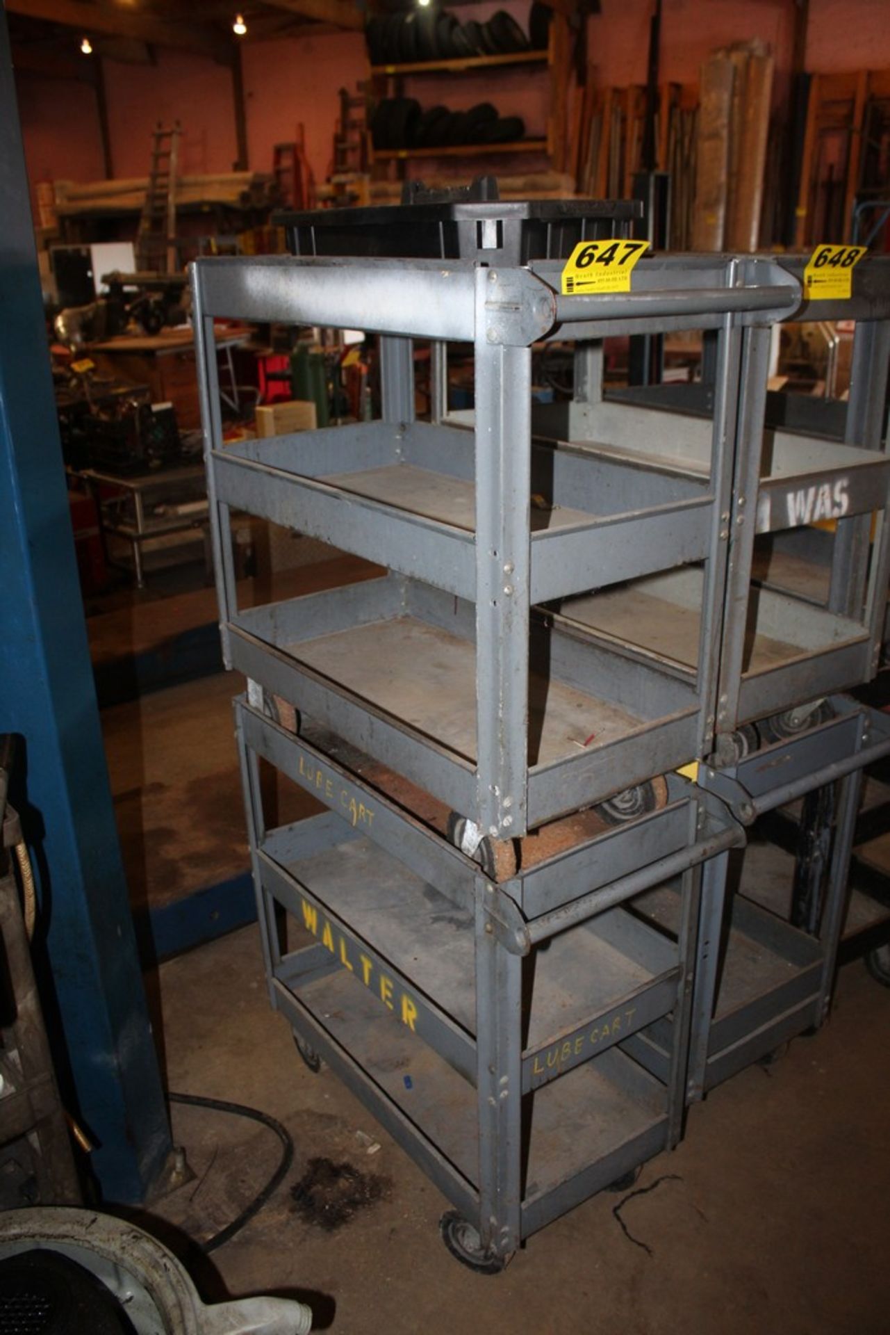 (2) STEEL SHOP CARTS, 15" X 29" X 32"