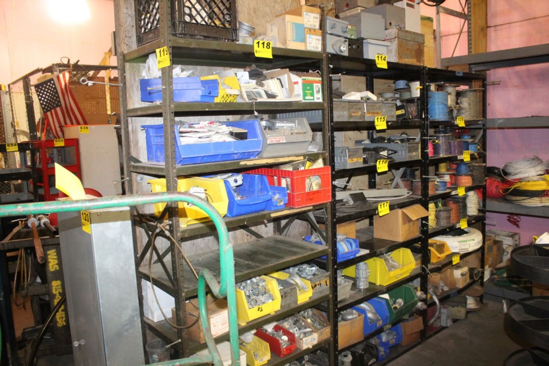 (3) SECTIONS ADJUSTABLE STEEL SHELVING, EACH 36" X 19" X 85" H